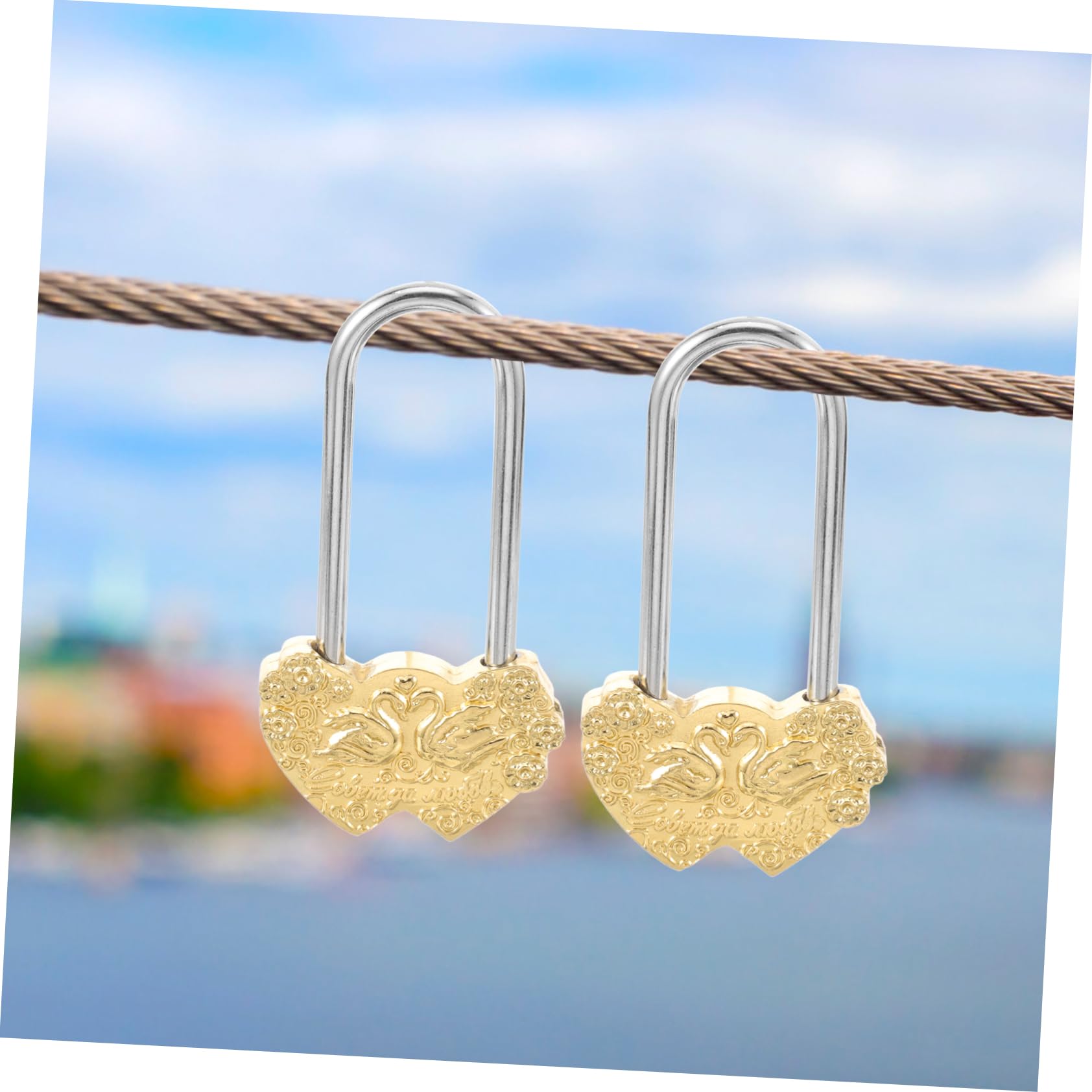 UKCOCO 3stücke Swan Pattern Metal Padlock Vintage Liebesschloss Für Hochzeiten Reisen Und Jubiläen Dekoratives Wunschschloss Mit Feiner Verarbeitung Und Tragbarem Design