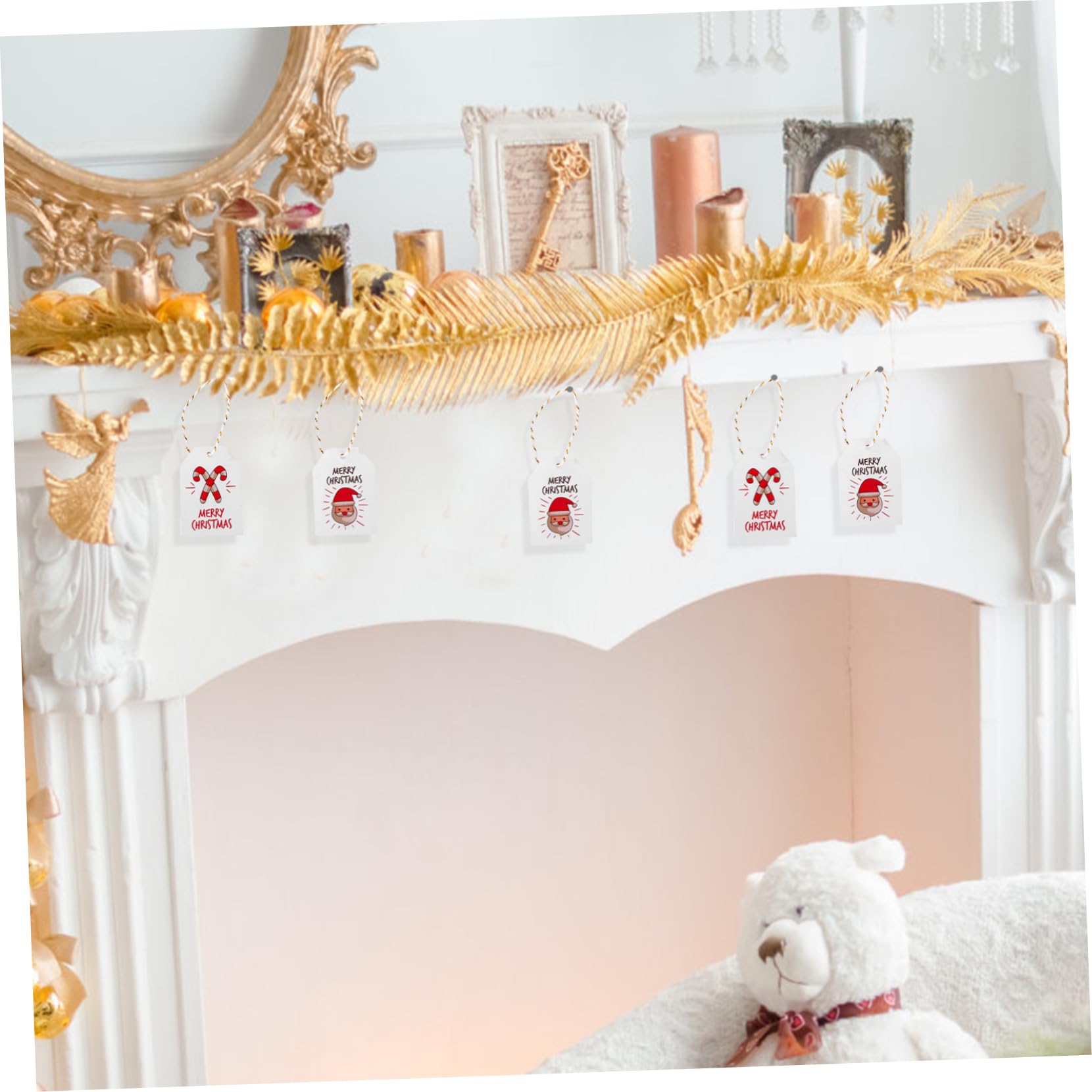 FRCOLOR 900stücke Weihnachtsaufkleber Mit Schnur Festliche Papieranhänger Für -projekte Und Weihnachtsbaumdekoration Bunte Designs Weihnachtsmann Und Zuckerstange