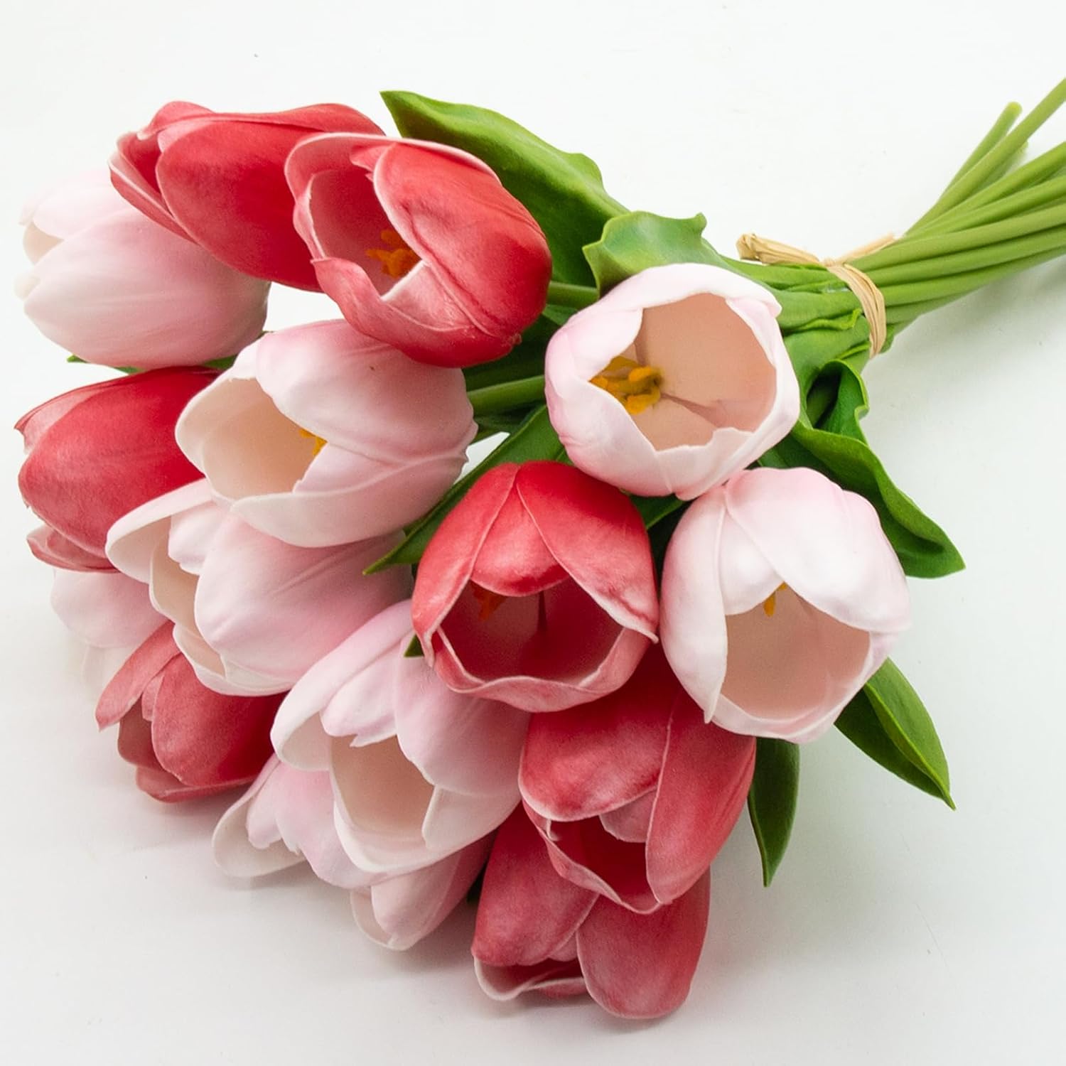 Buart Artificial Tulip in Bulk for Home Kitchen Wedding Bridal Bouquet,Fake Flowers for Valentine's Day Mother's Day Easter Table Centerpieces Decorations(Large Size,Multi Pink,Real-Touch,12pcs) - Image 8