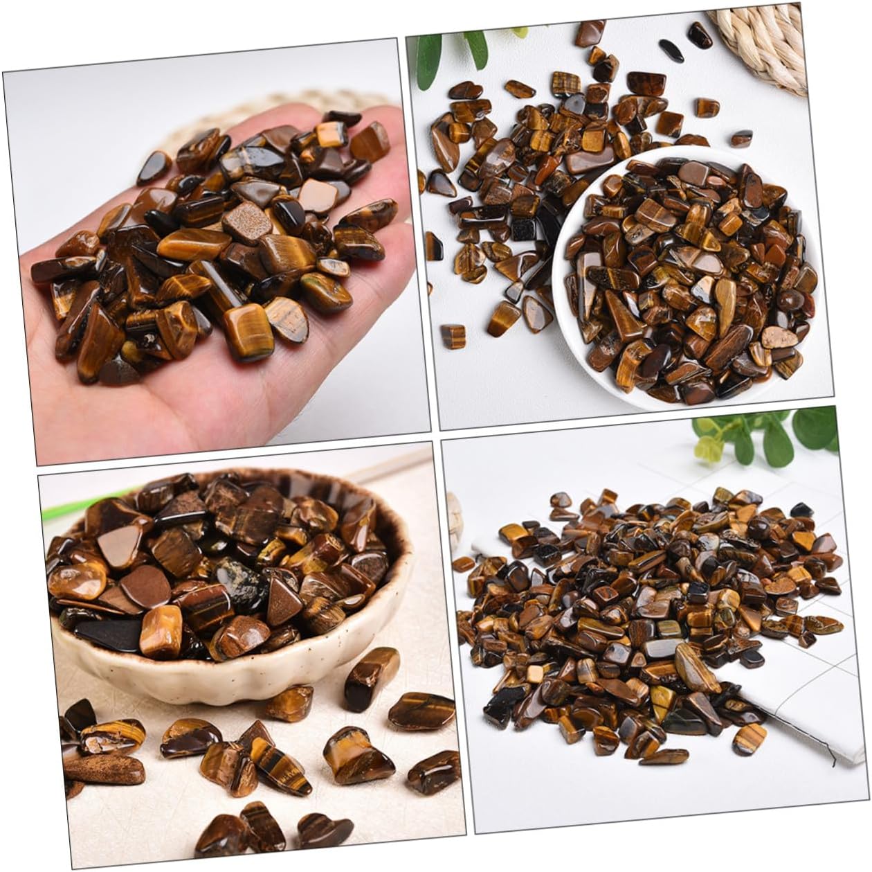 UKCOCO Eye Decorative Rocks Aquarium Gravel 7-9mm Natural Gemstone Gravel 2lb for Fish Terrarium Decor and Aquatic Substrate