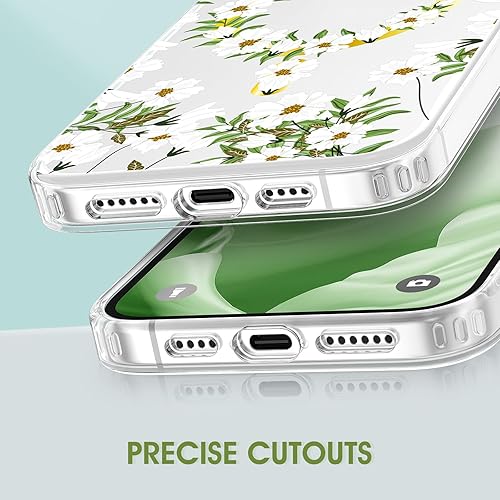 Miniatura 5 de MILPROX Funda compatible con iPhone 15 Pro Max, compatible con MagSafe, bonito patrón floral de flores para niñas y mujeres, funda protectora