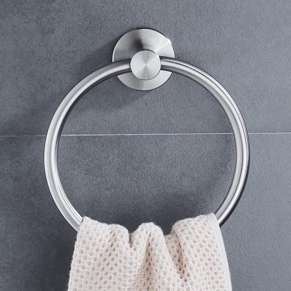 Porte-serviettes à main en anneau inox pour optimiser et ranger la salle de bain