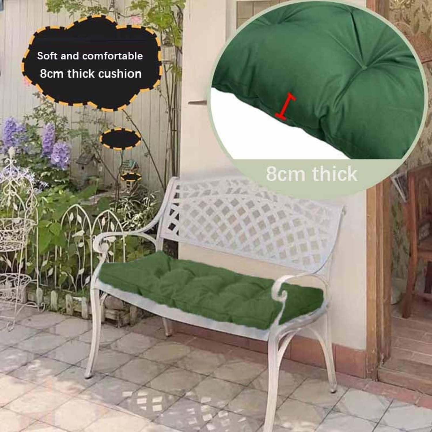 Cuscini Per Mobili Da Giardino, 130 X 50 Cm, Antiscivolo, Per