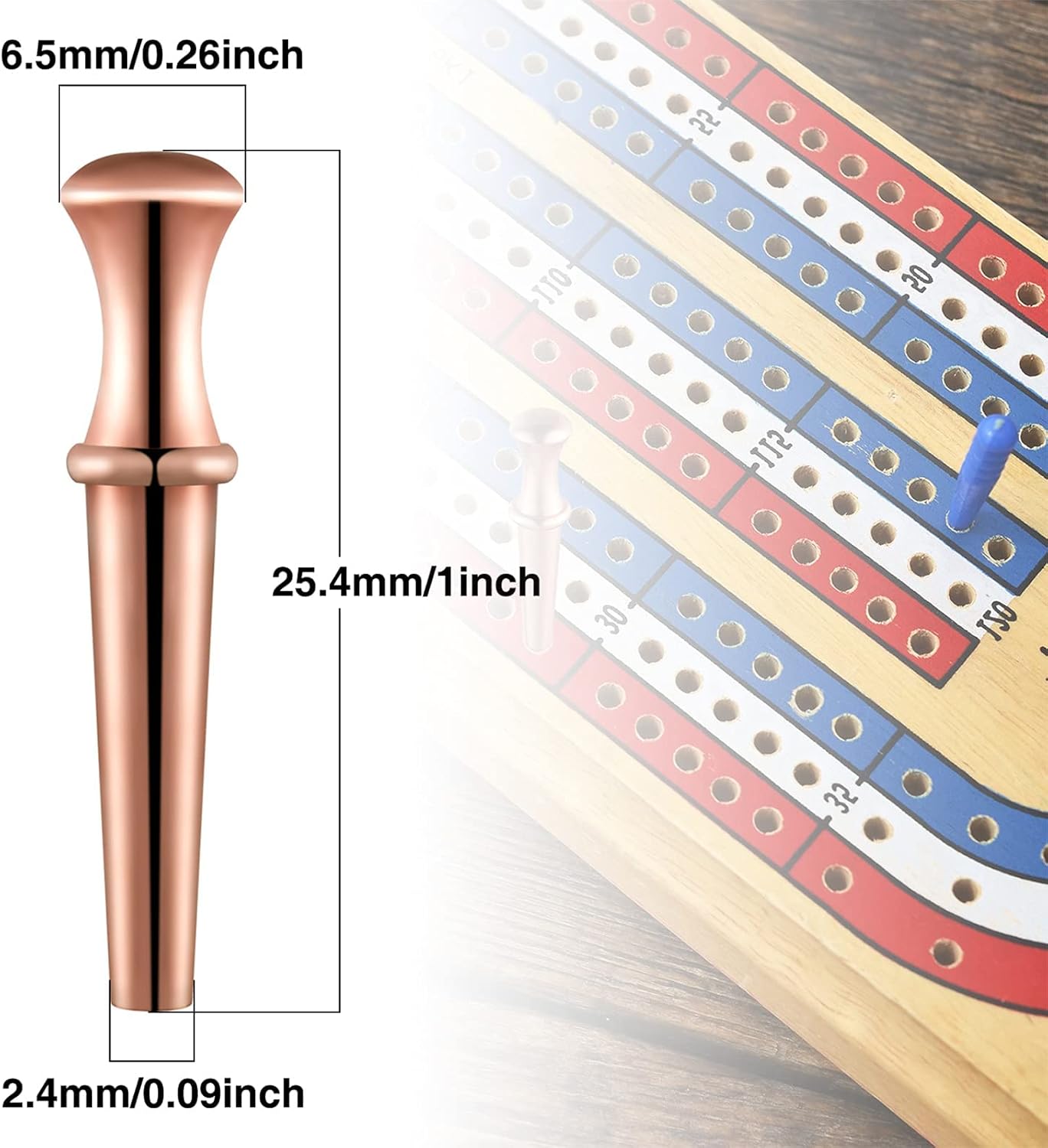 Lewtemi 120 Pieces Metal Cribbage Pegs Board Pegs 4 Colors Fit 1/8 Holes with Drawstring Storage Pouch Tapered Design for Family and Friend Cribbage Traditional Board Game