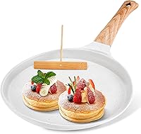 Vista 8 de AOSION Sartén antiadherente para crepas de 11 pulgadas, sartén para crepé de cerámica, sartén para tortillas para panqueques, tortillas, huevos