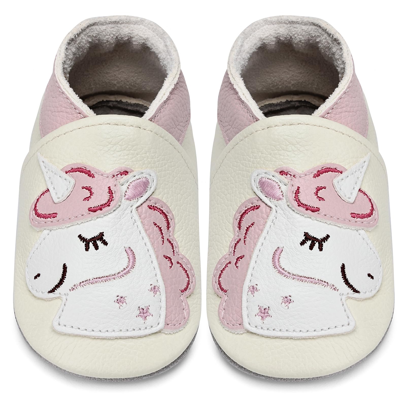 IceUnicorn Krabbelschuhe Baby Lauflernschuhe Jungen Mädchen Weicher Leder Babyhausschuhe Kleinkind Rutschfeste Lederschuhe Baby