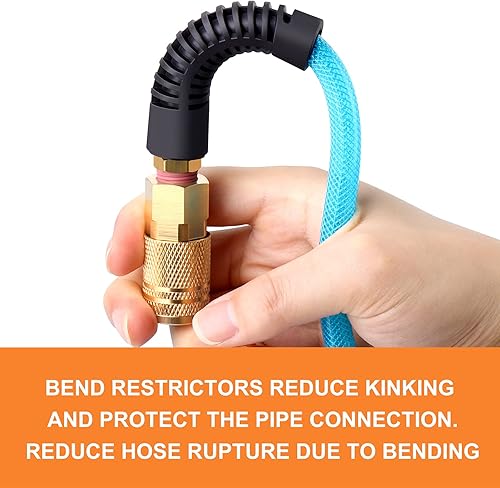 Miniatura 4 de GASHER Manguera de aire de poliuretano de 14 pulgadas x 50 pies, presión máxima de trabajo de 300 PSI, compuesta de latón y manguera de poliuretano