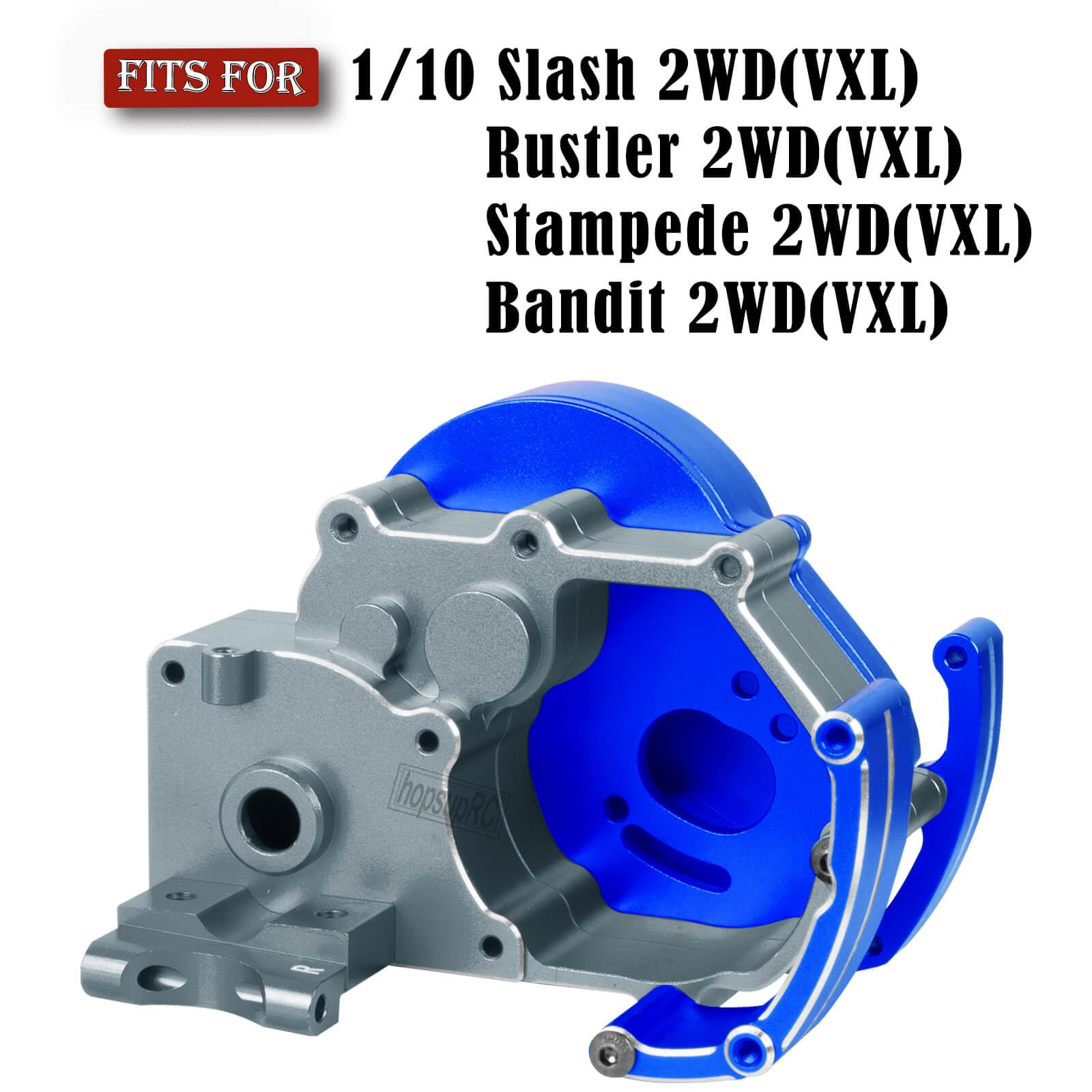 Gearbox Cover&Drive Gear Cover&Carbon Adjustable Wheelie Bar Kit Tail Wheel Head up Wheel Upgrades Part for 1/10 Slash 2WD (VXL),Rustler&Stampede&Bandit 2WD(VXL),Navy Blue with Titanium