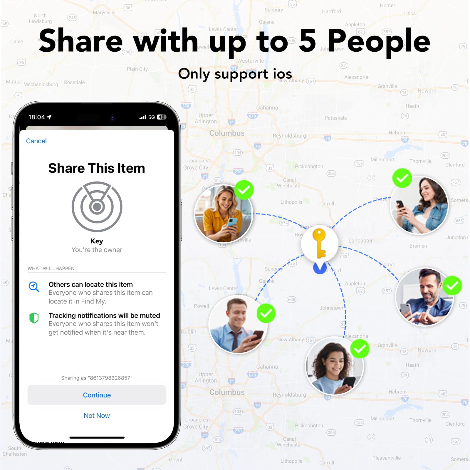 Air Tracker Tag 4 pezzi Nero GPS Tracker Bluetooth Compatibile con Apple Dov'è Localizzatore Chiavi