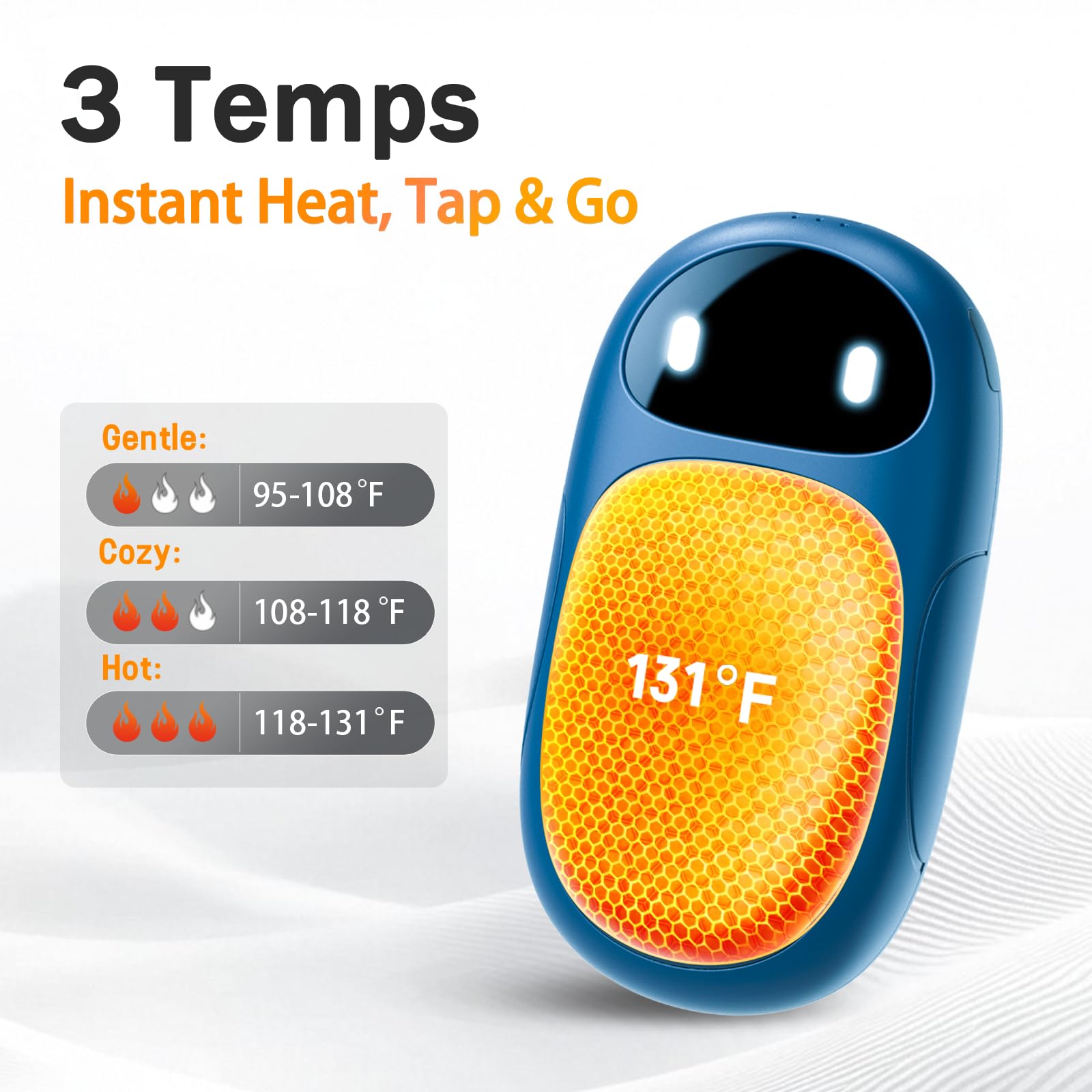 Calentadores de manos recargables, paquete de 2, chips inteligentes AI de 20 horas de calor seguro, calentadores de manos eléctricos magnéticos, regalos para Navidad, al aire libre, golf, caza