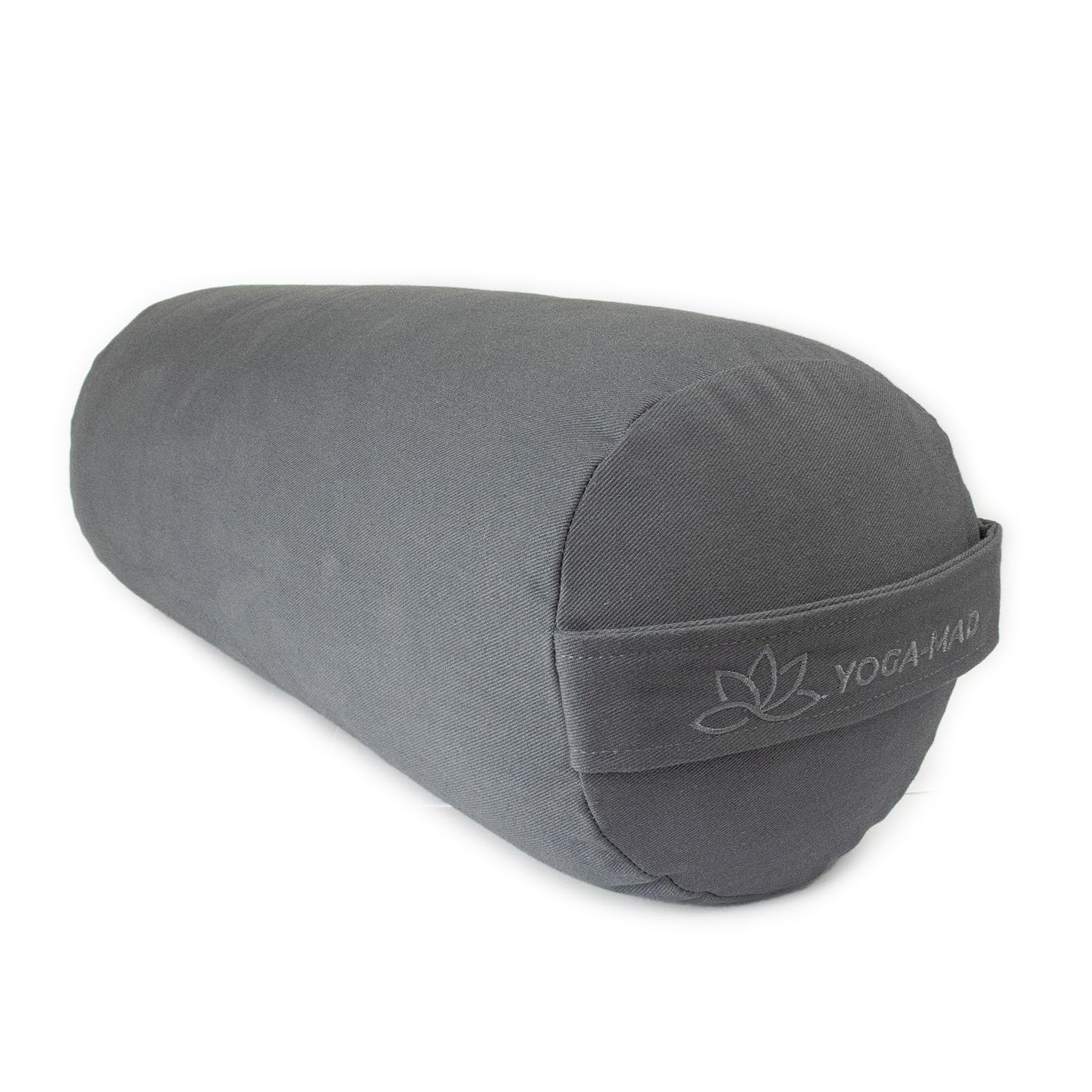 Yoga-Mad Yoga Bolster, Eco Friendly Buckwheat Bolster, 61cm x 23cm, Removable Washable Cover, Ideal for Yoga, Meditation and General Support