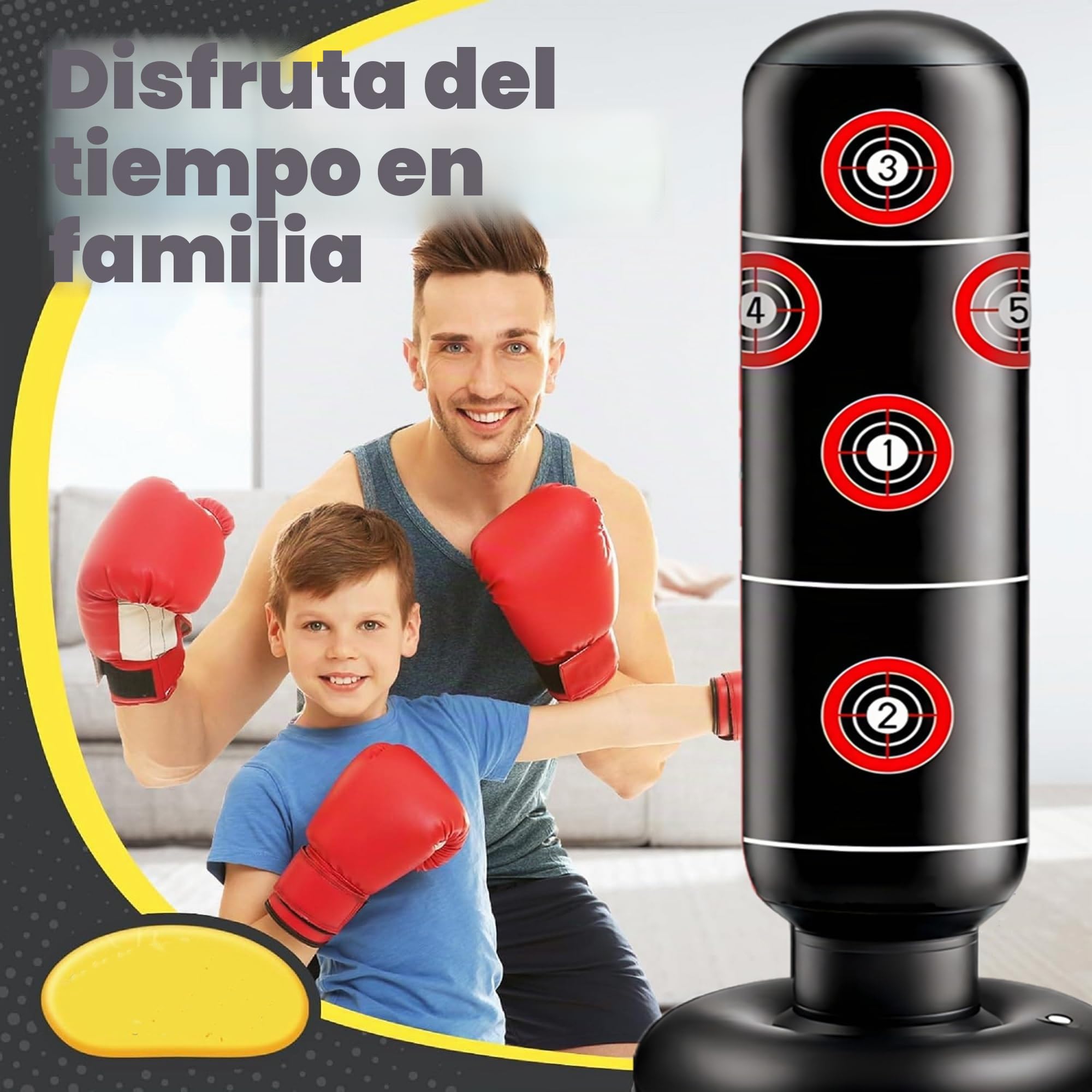 Saco de Boxeo Inflable 165cm para Niños con Guantes MMA Karate Taekwondo 2025