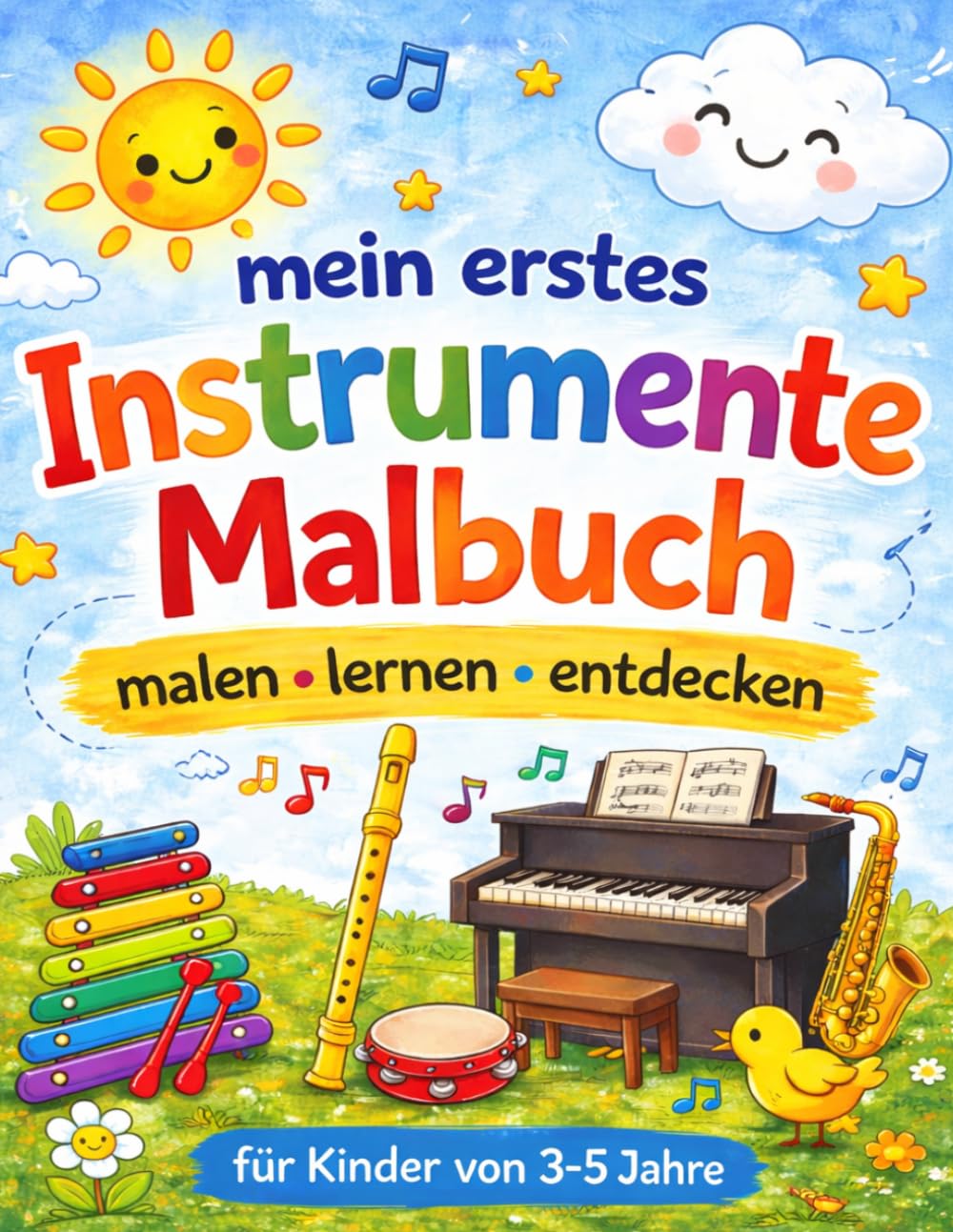 Mein erstes Instrumente Malbuch: malen, lernen, entdecken
