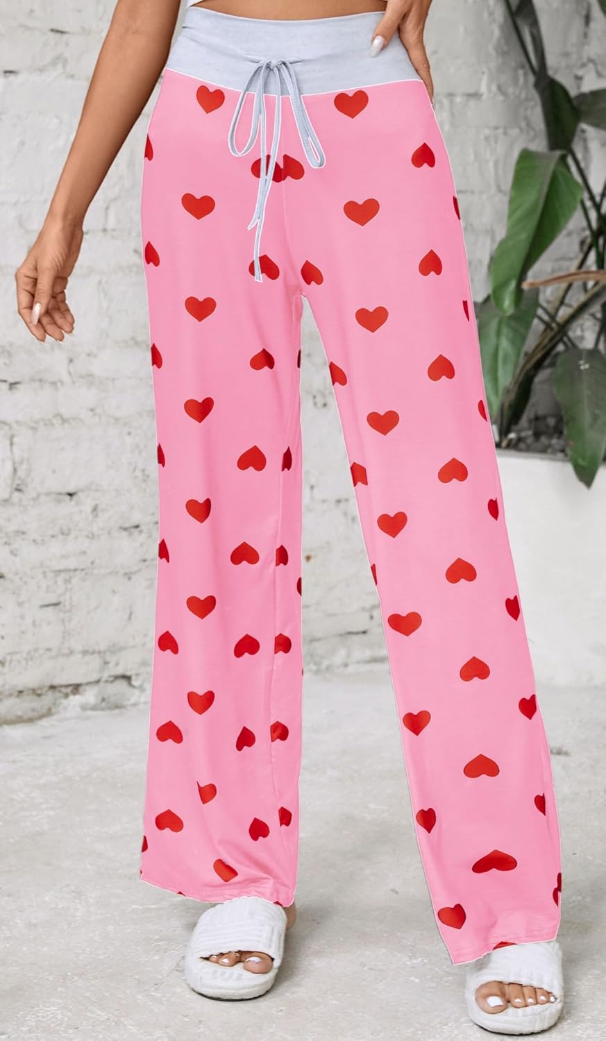 X-Image Women's Comfy Pajamas Drawstring Stretch Floral Print Long Wide Leg Lounge Pants - Image 3