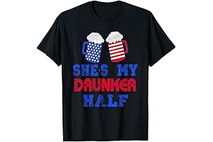 She's My Drunker Half 4th July Matching Couples Drinking Shirt