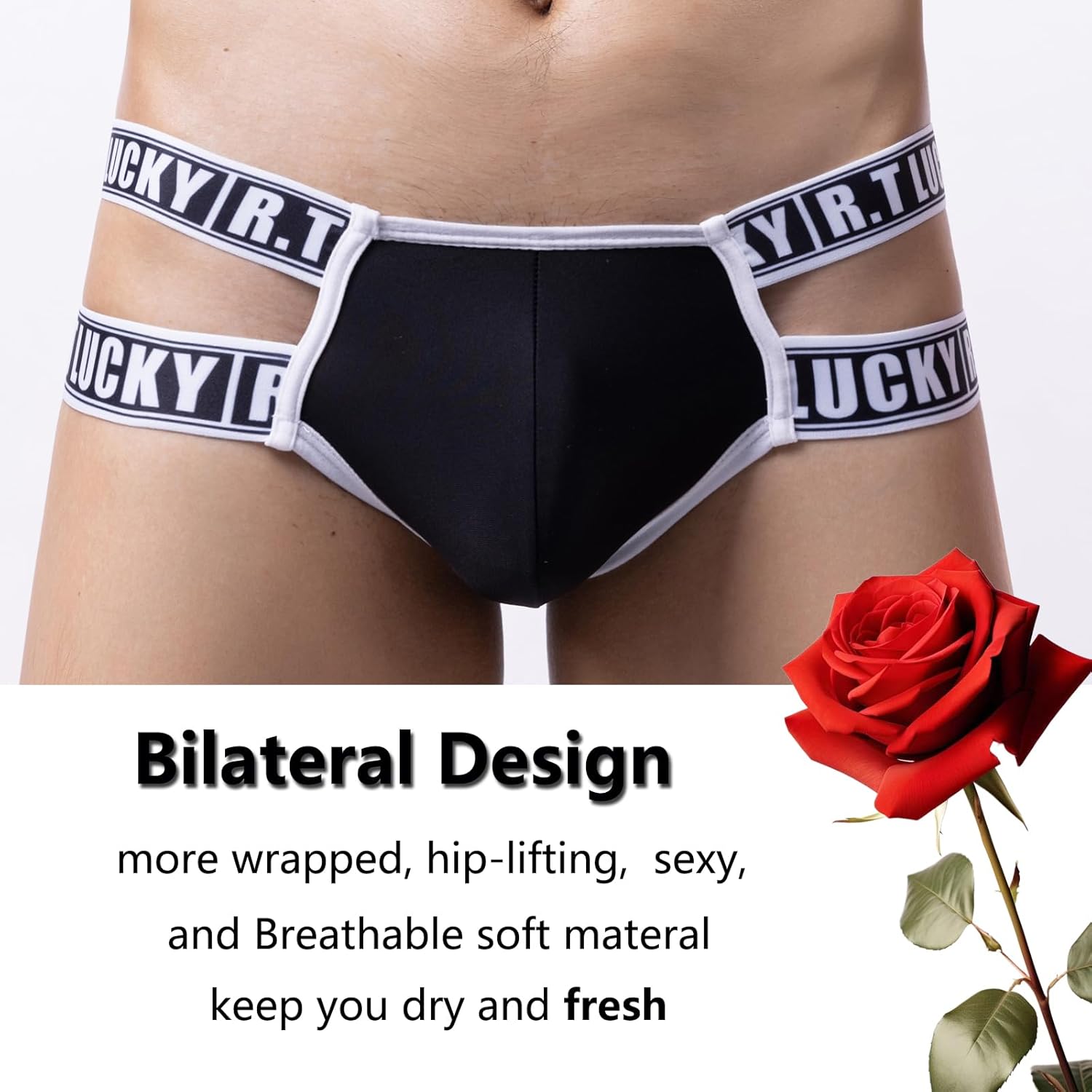 Mens Thongs Jockstrap Underwear Wide Belt Athletic Supporter Jock Strap Sport for Men Underwear Jock Strap Black - Image 2