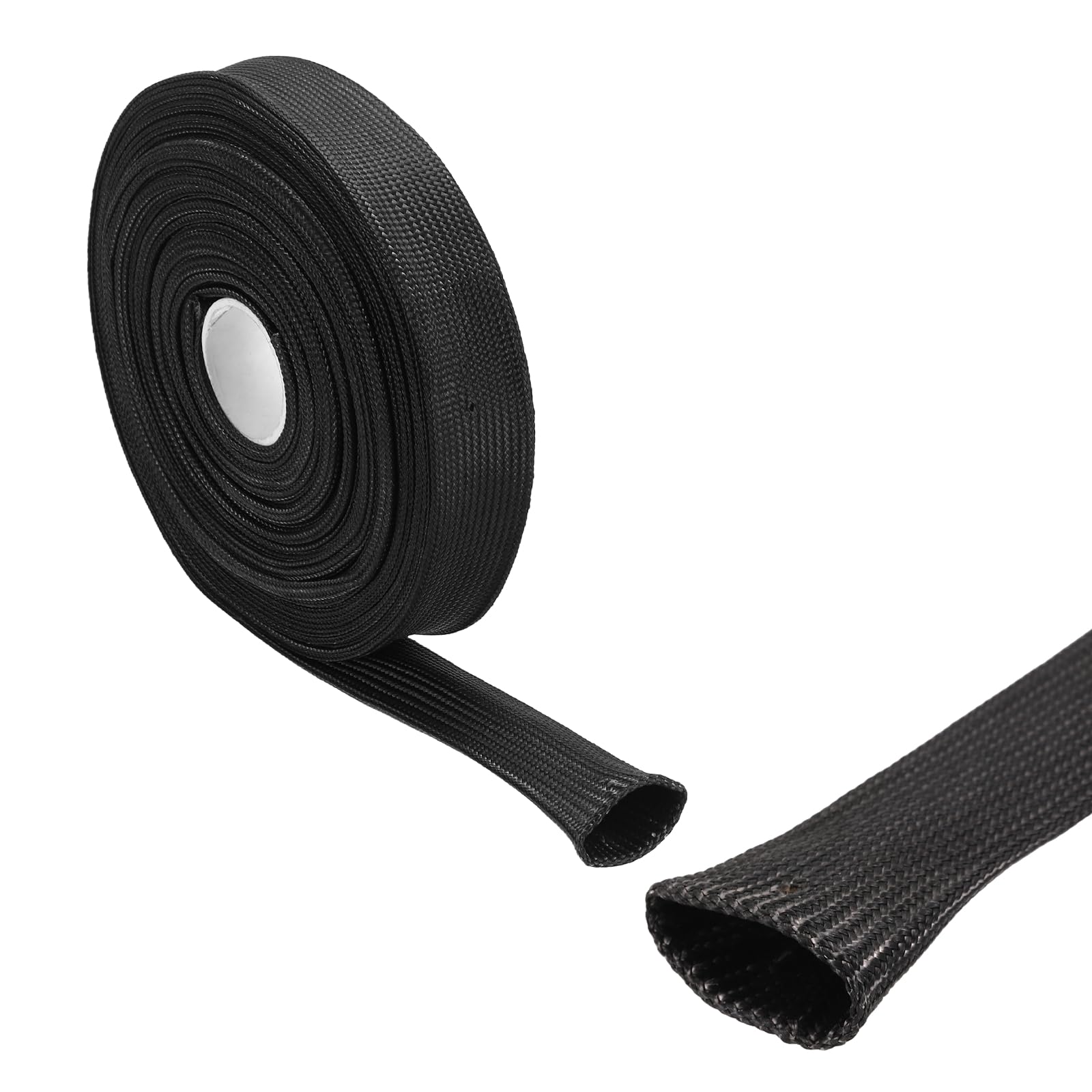 sourcing map Insulation Cable Protector, 33Ft-3mm High TEMP Fiberglass Sleeve Black — image 1