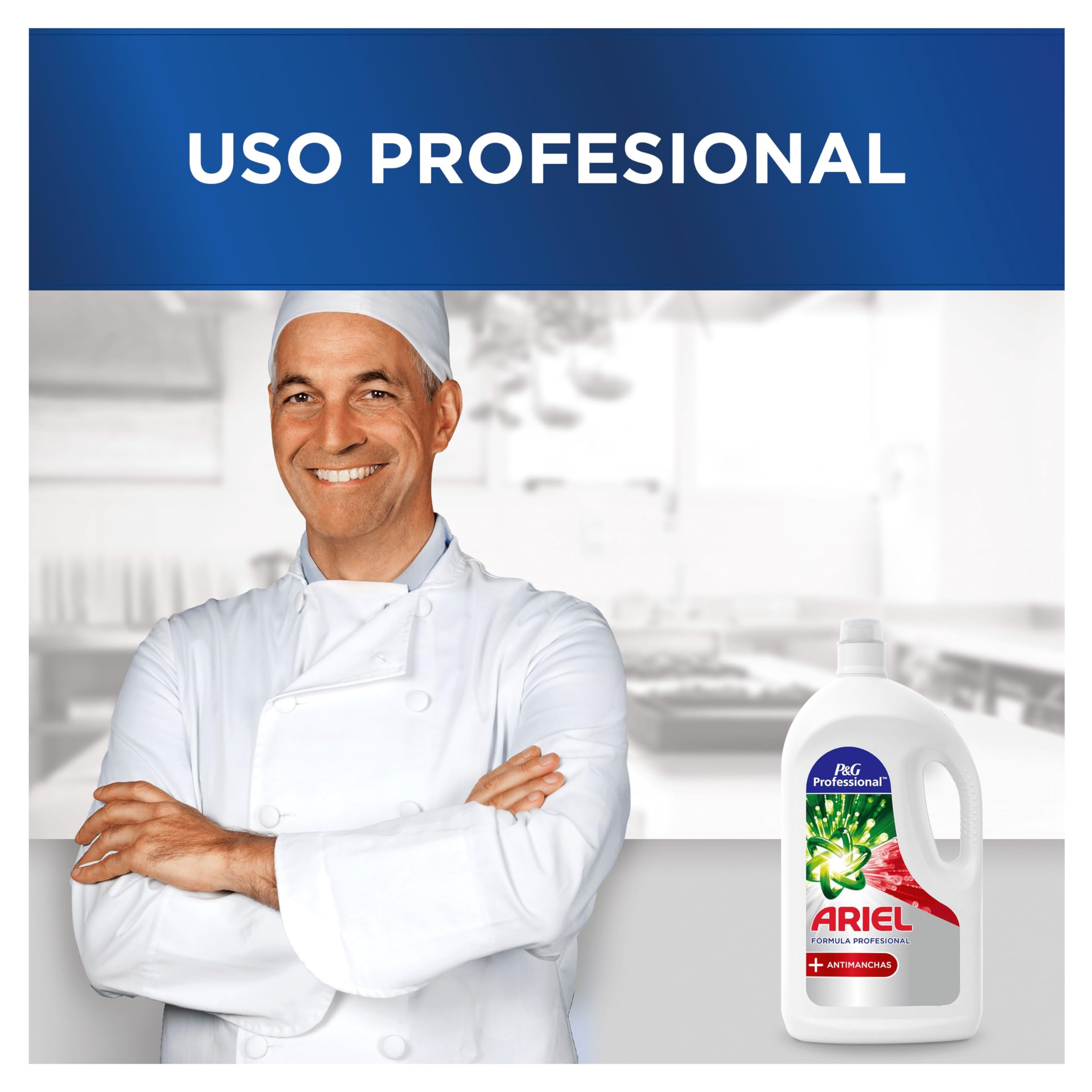Ariel Professional Detergente Líquido Para Lavadora + Quitamanchas, 100 Lavados, 5l
