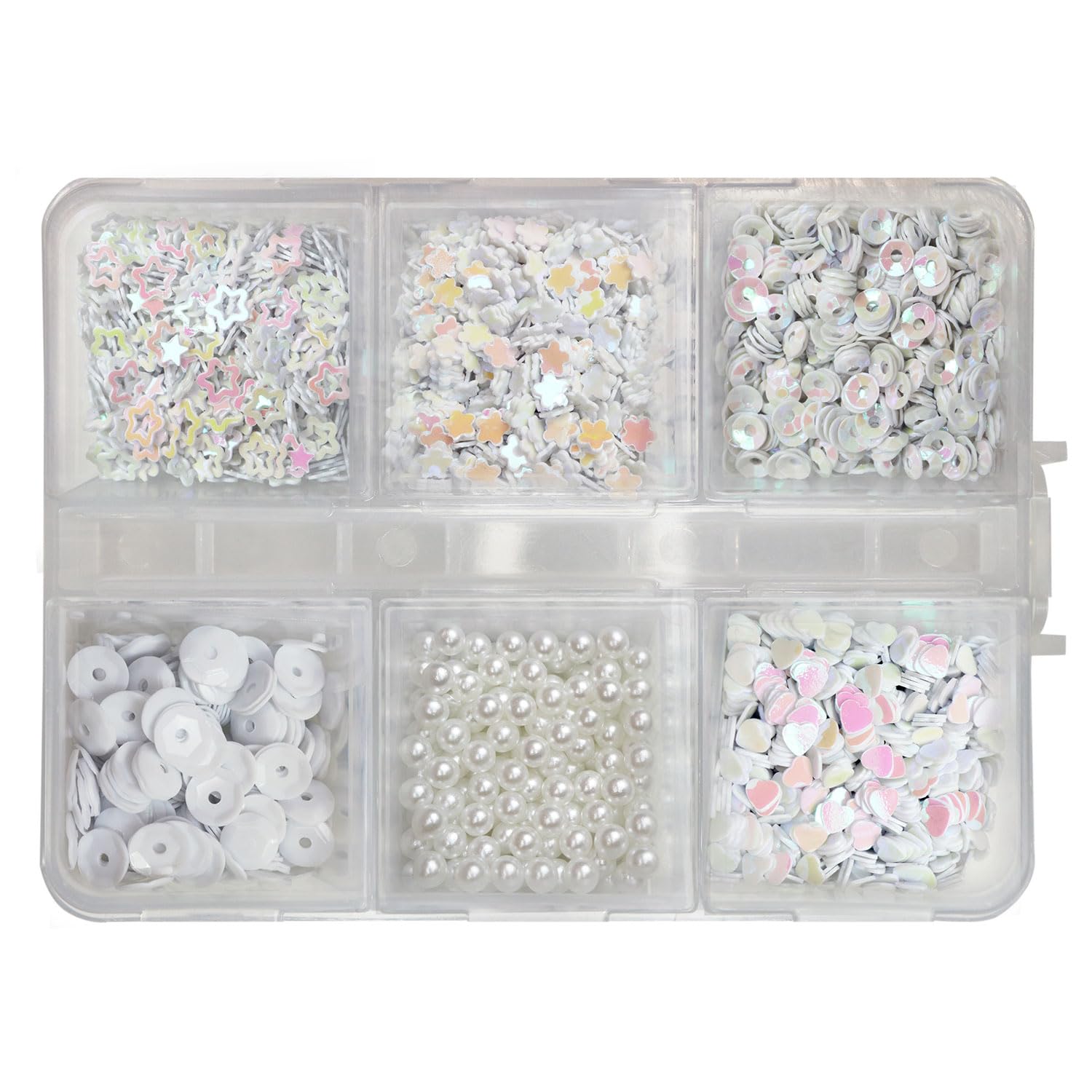 Amazon.co.jp: スパンコール セット【ホワイト】白 ネイルパーツ  