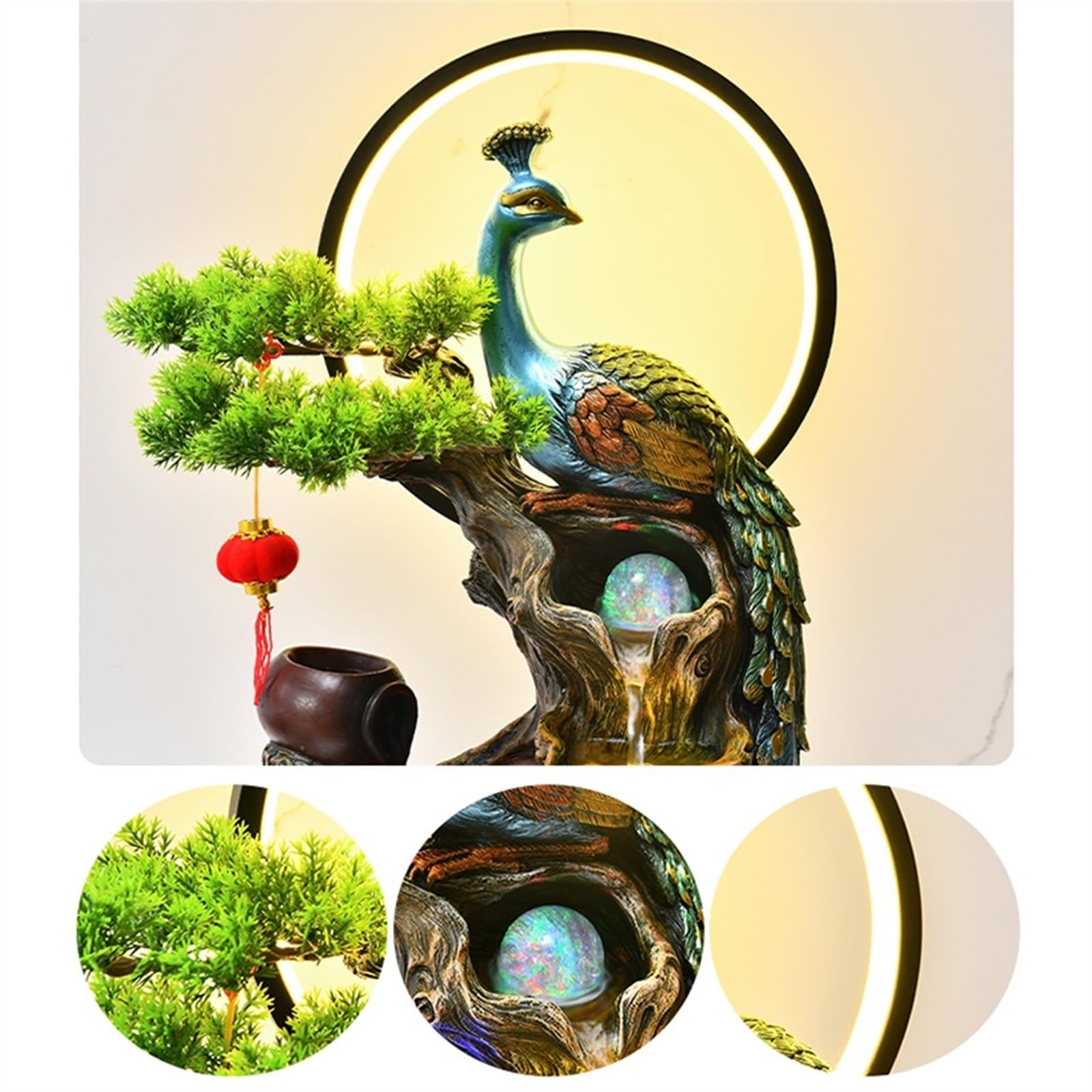 Garten Wasserdekoration, Pfauen-Zirkulationswasser-Büro-Wohnzimmer-Innenhof-Dekoration, Outdoor-Brunnen-Dekoration Dekoration