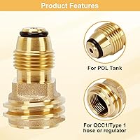 Vista 6 de WADEO Manguera de extensión de tanque de propano de 6 pies con calibre, incluye adaptador de tanque que convierte el tanque de propano POL de 100