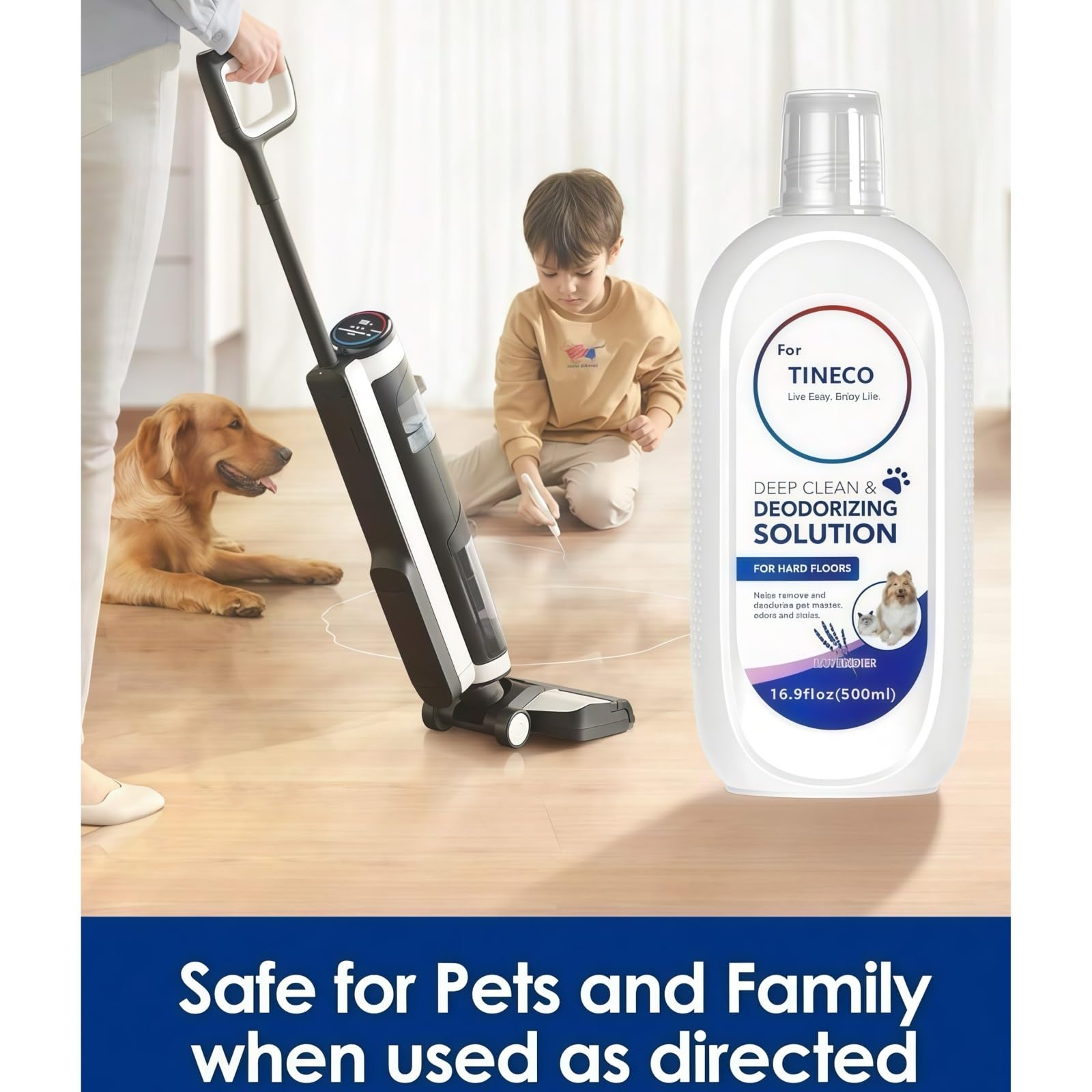 Solución Limpiadora De Pisos Con Aroma A Lavanda, 500 Ml, 16.9 Onzas Líquidas, Compatible Con Tineco IFloor 2/3 Breeze, Floor ONE S3/S5/S5 Pro 2/S6/S7 Pro. Limpieza Profunda De Múltiples Pisos Duros.(