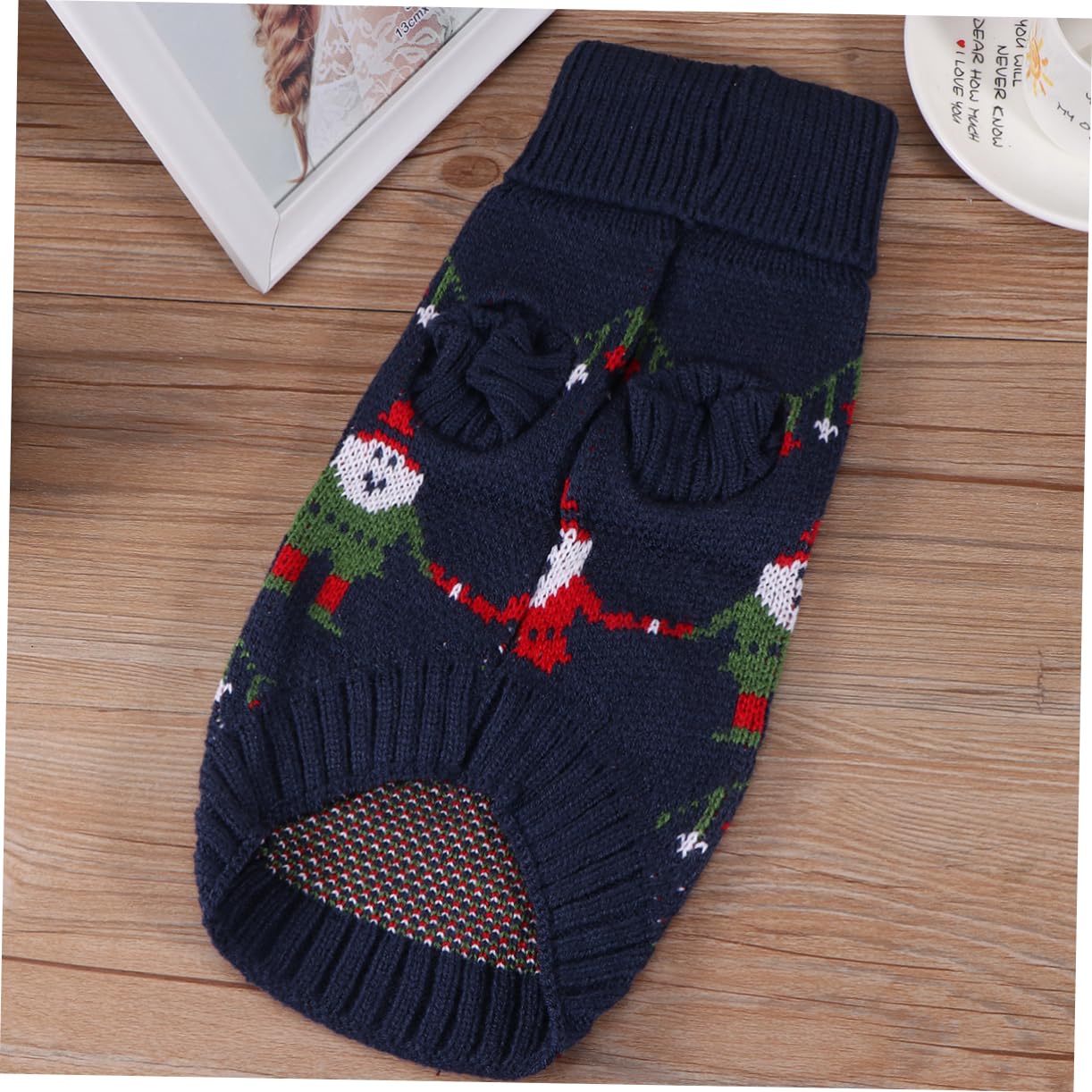 ABOOFAN 3pièces Pull Tricot pour Chien avec Vêtement Hiver Festif pour Animaux De Compagnie Manteau Doux Et Élastique Bleu