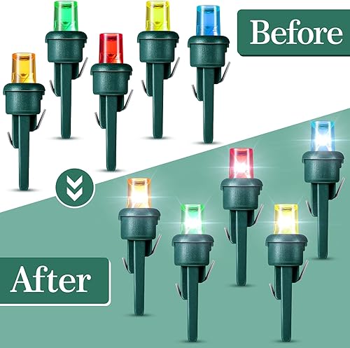 Miniatura 5 de Guirnalda de luces LED de 0.197 pulgadas de diámetro, bombillas LED de repuesto de alambre de gran angular, para interiores y exteriores, decoración