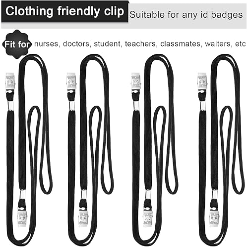 Vista 27 de Marspark Cordones a granel con clip para cuello plano con gancho giratorio para tarjetas de identificación