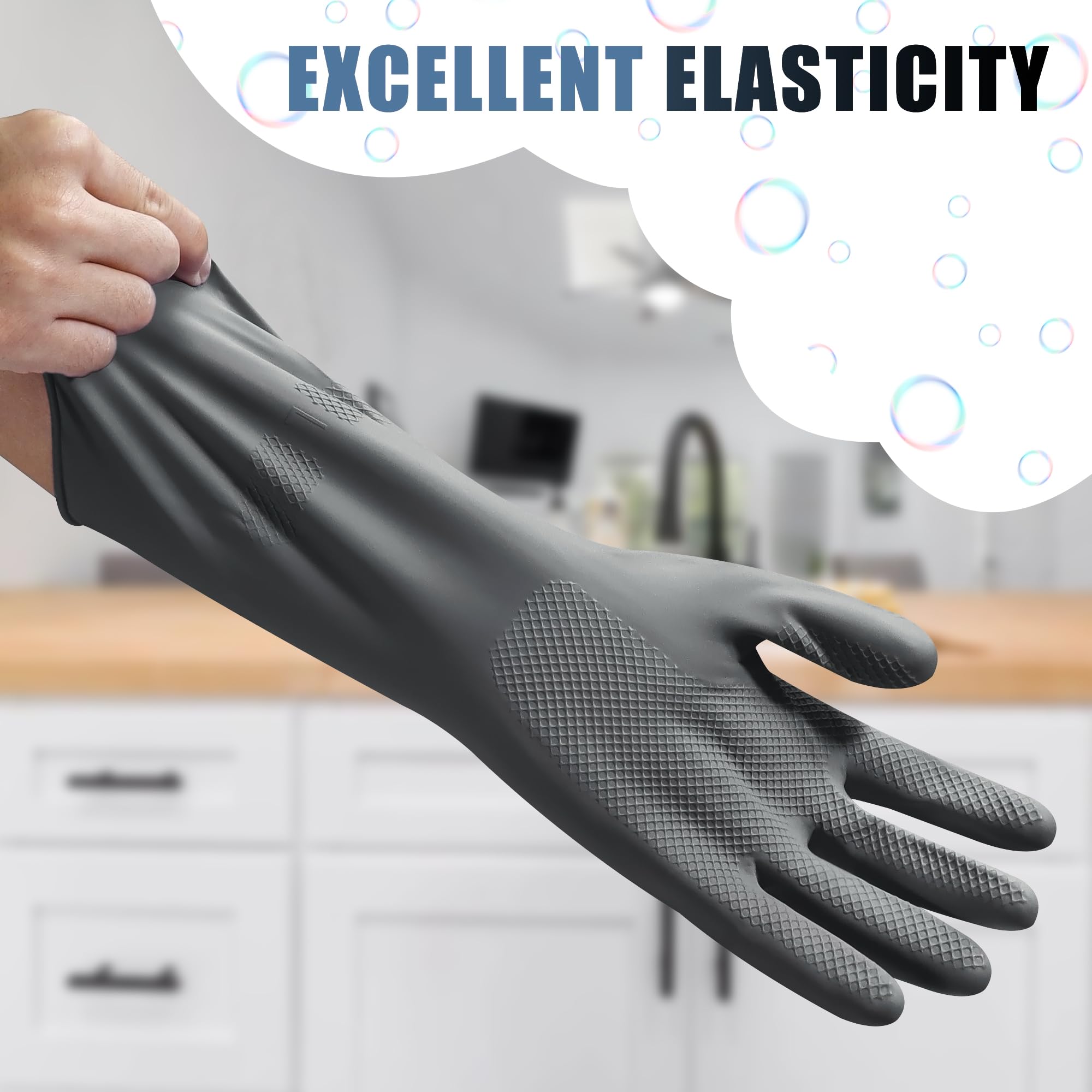 ZaoKing Heavy Duty Rubber Gloves,Durable Kitchen Gloves with Non-slip Grip,Car Washing Gloves Suitable for Dish Washing,Household Cleaning,Gardening,Medium - Image 4
