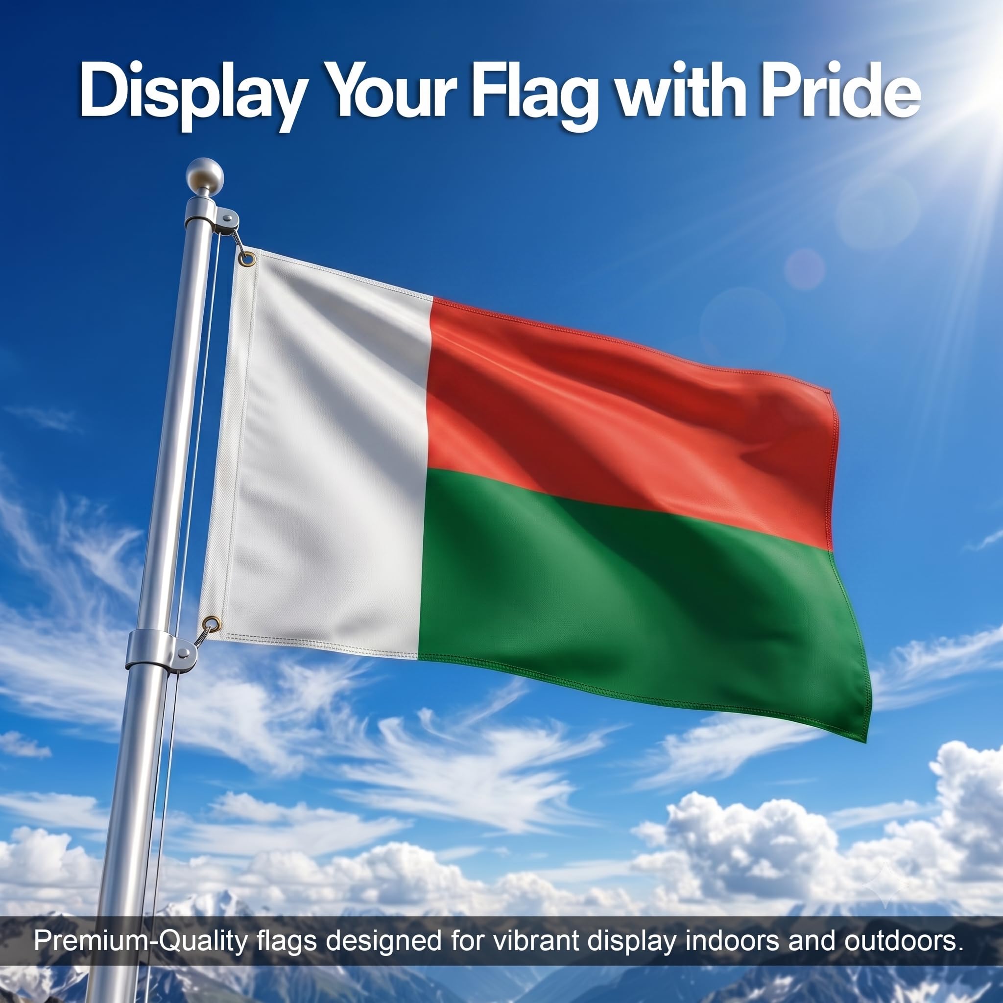 Amazon.com : DMSE Madagascar National Flag, 3ft x 5ft - Fade