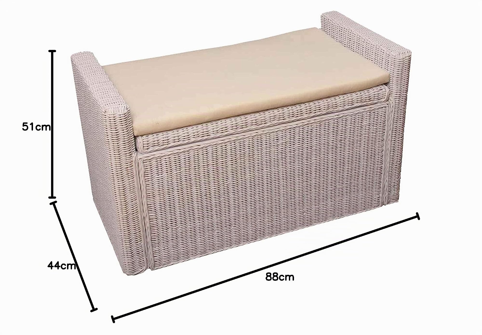Mendler Sitzbank M92 88cm - weiß