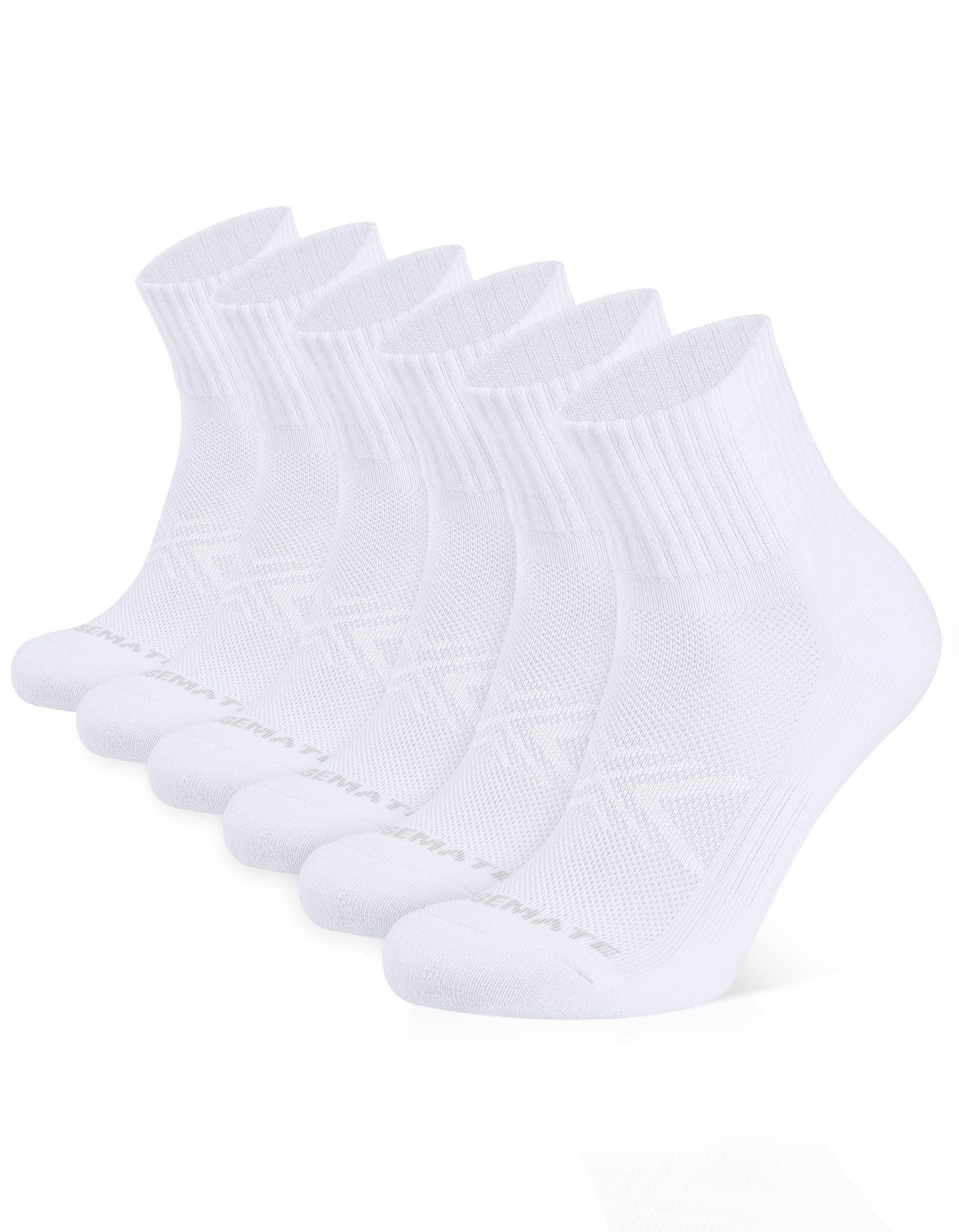 CLOSEMATE Mens Performance Cushion Athletic Quarter Socks Mini Crew 6 Pairs Comfy and Breathable for Running Sports Socks