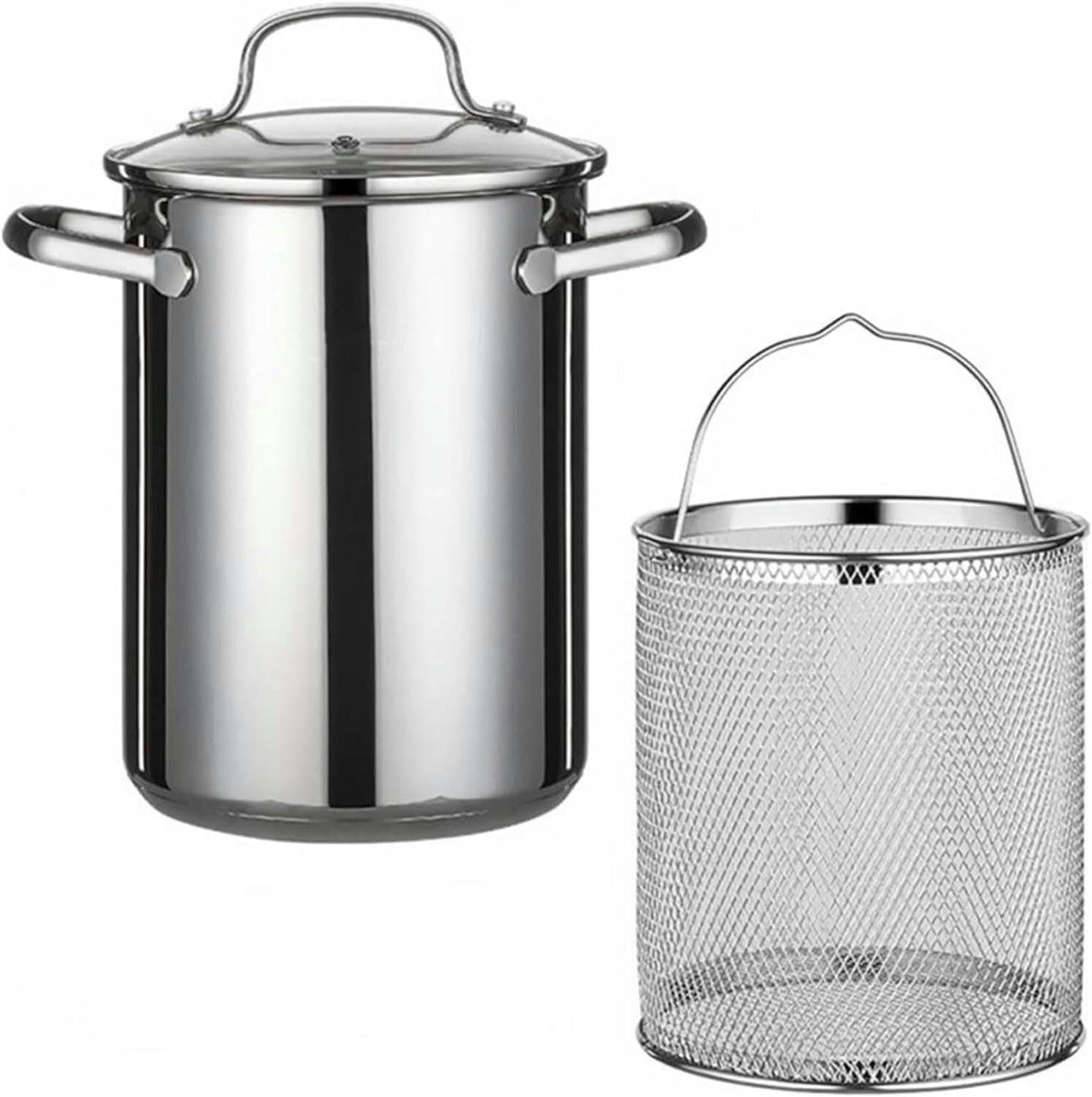 Pot d'asperges en acier inoxydable avec panier et couvercle pour pâtes