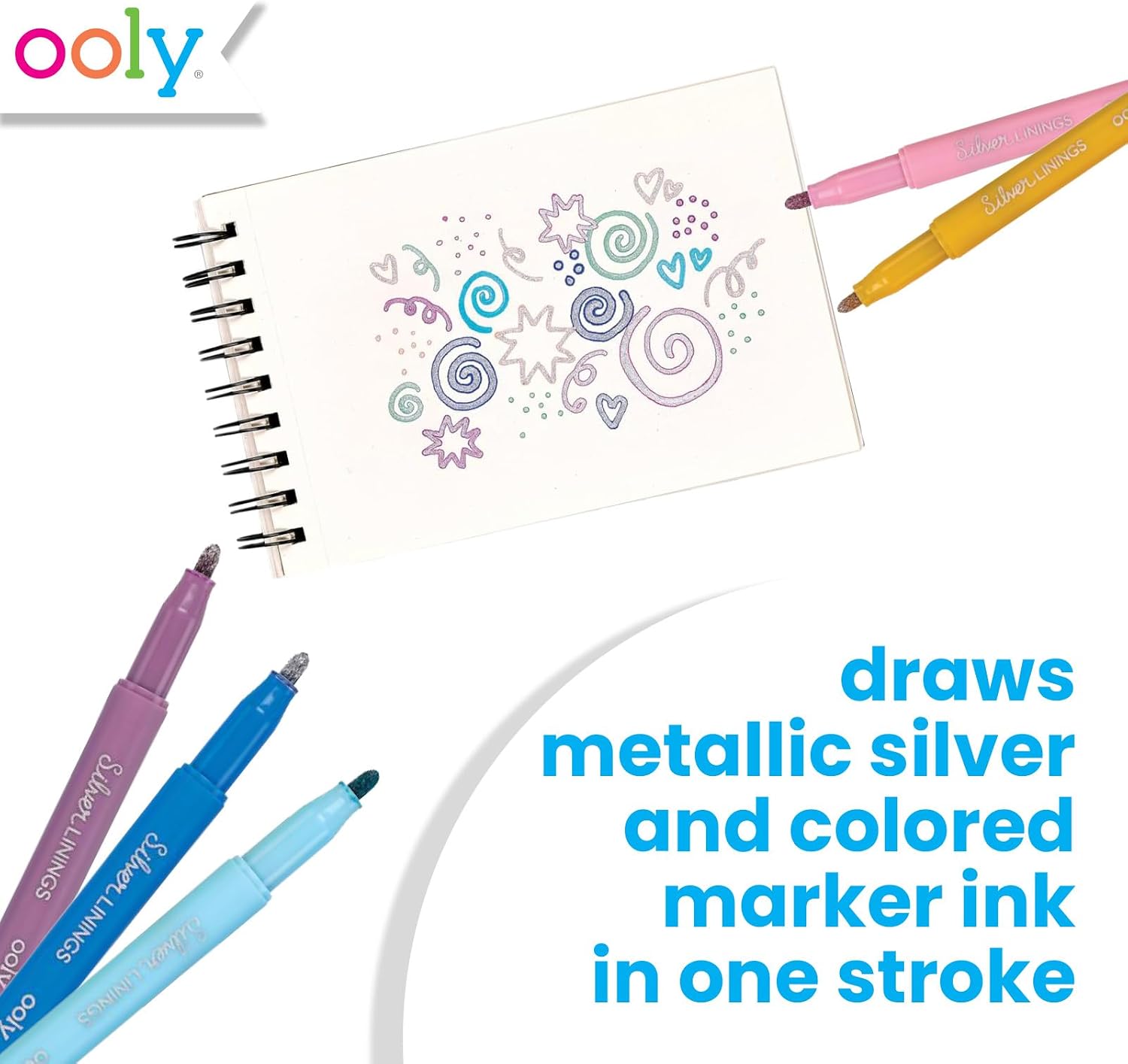 Silver Linings Outline Markers - Set of 6