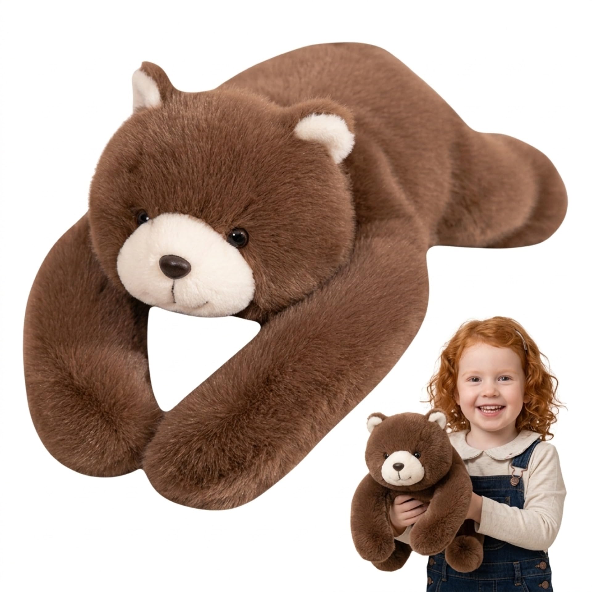 NQXORA Weighted Teddy for Anxiety Relief, Hug a Lumps Soft Stuffed Animal with Glass Beads, Calming Plush Companion for Kids and Adults, Sleep Support Cuddly Toy (Brown Bear,65cm) — image 1