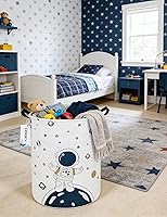 Vista 6 de Contenedor redondo de tela para almacenamiento, cesta decorativa, cesta organizadora con asas, para almacenamiento de ropa, libros y artículos