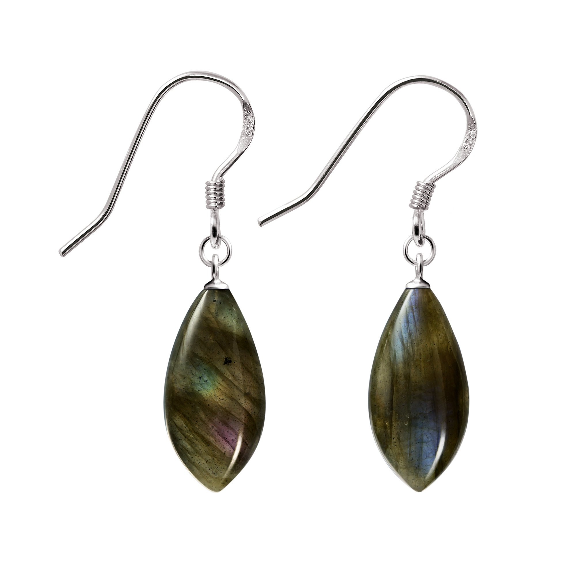 Orecchini Pendenti A Foglia In Argento 925 Con Labradorite – Gioiello Femminile E Iridescente