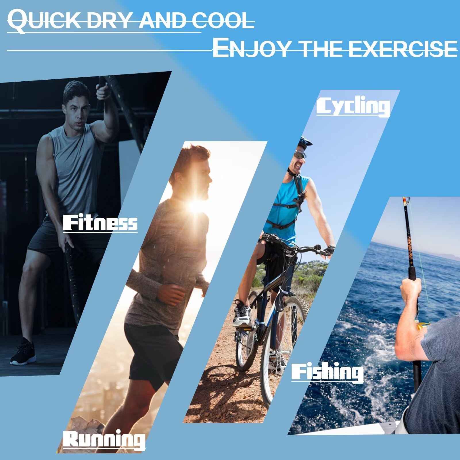 Herren Pack Dry-Fit UV Feuchtigkeitstransport Shirts UPF 50+ Atmungsaktiv Langarm T-Shirts Sonnenschutz T-Shirt mit Kapuze