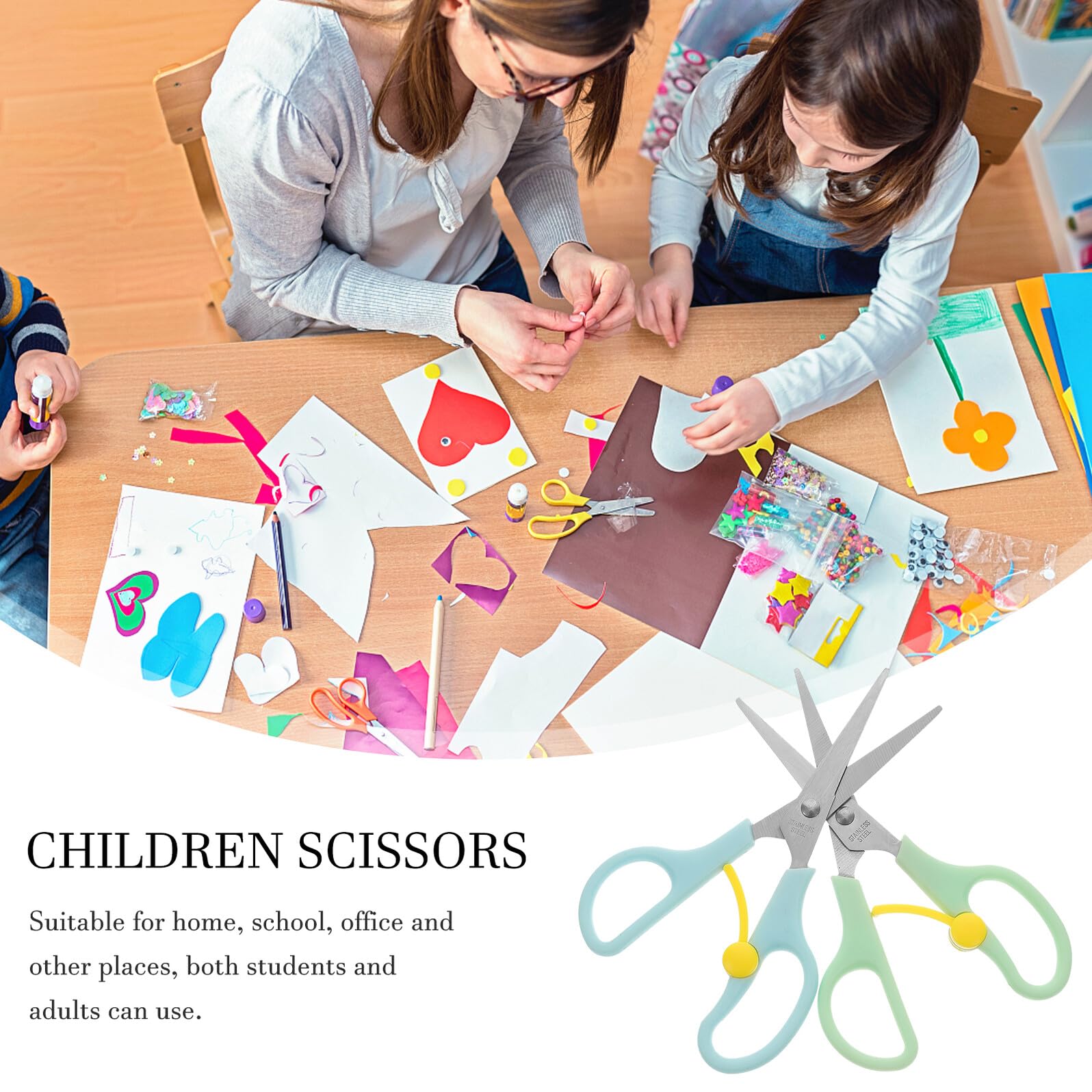 DOITOOL 16 Stck. Teiliges Kindersicherheits Scheren aus mit Ergonomischem Griff Rutschfest und Leicht für Schule Basteln und Zuhause Blau und Grün Praktische Schneidewerkzeuge