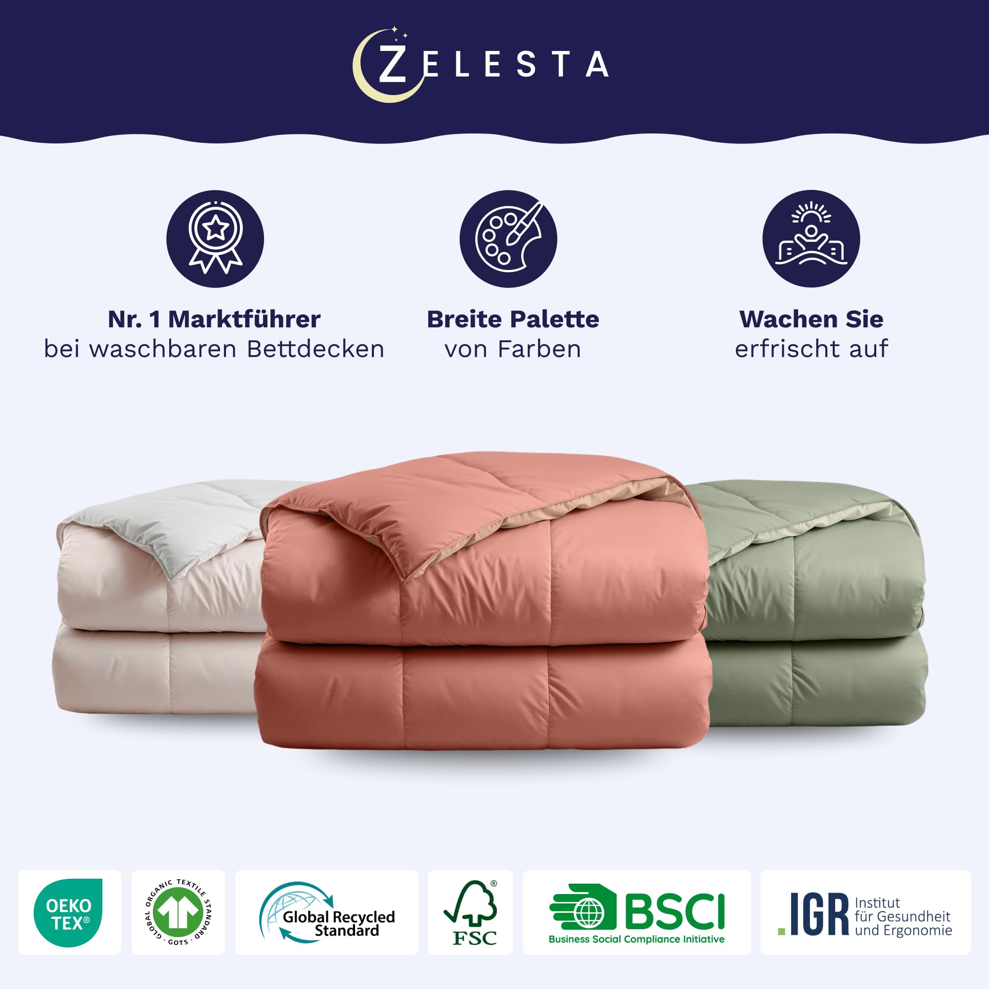 Gänseblümchen Lavendel Bettdecke 140x200 - Weiche 4-Jahreszeiten-Decke Ohne Bezug, Waschbar & Kuschelig