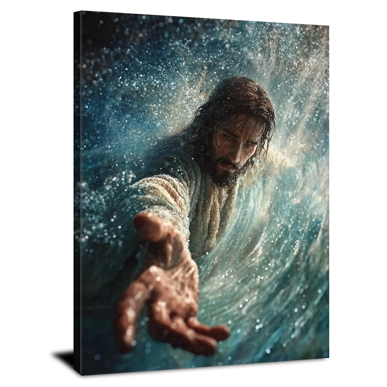 Jesus Wall Art The Hand of God Wall Decor Christian Wall Art Bible Verse Decor Religion Canvas Prints Wall Pictures for Hallway Jesus Poster Painting for Living Room Bedroom Home Decoration 30x40cm — image 1