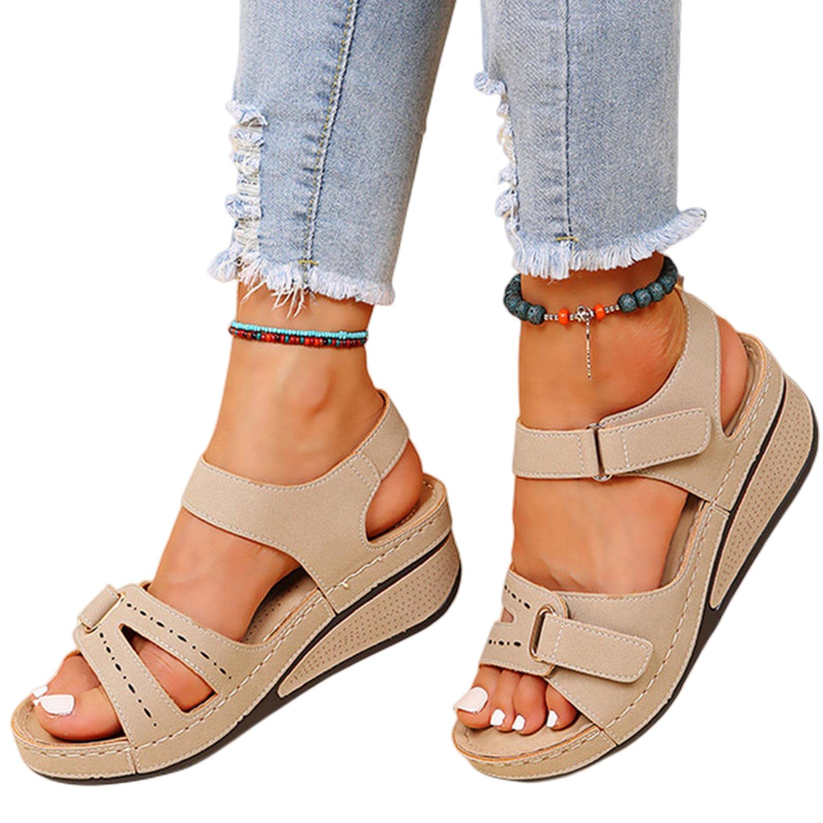 Sandalias de Verano para Mujer con Tacón de Cuña, Plataforma Elegante y Parte Inferior Suave