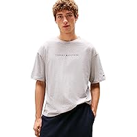 Tommy Hilfiger Uomo T-Shirt Maniche Corte Logo con Scollo Rotondo
