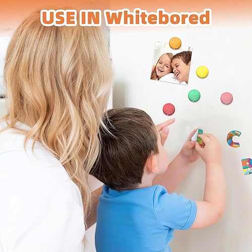 Miniatura 10 de Qualsen Imanes para nevera, 20 imanes para refrigerador, imanes pequeños para pizarra blanca para niños, mini lindo para nevera, casillero, pizarra