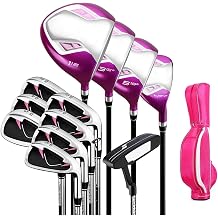 Womens Complete Golf Club Set, Beginner Complete Golf Club Set, Golf Ladies Right Handed, 12 Pack with Car Bag