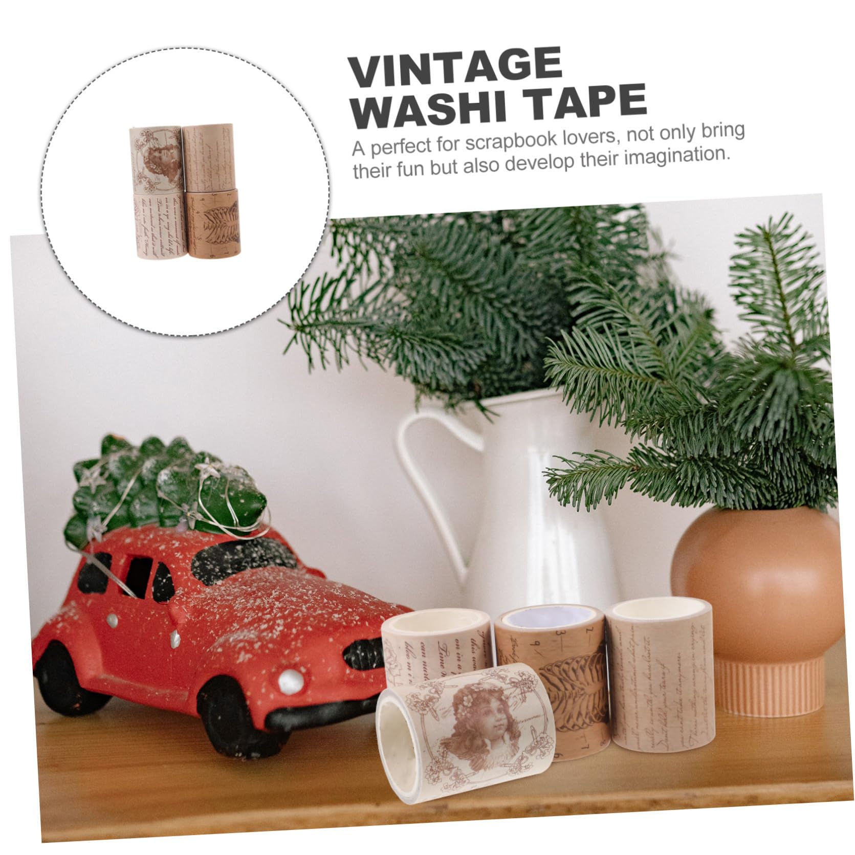 Artibetter 4 Sätze Diy-bänder Retro Dekorative Bänder Pads The Washi Tape Briefpapier Vintage Dekoratives Klebeband Für Einklebebuch Diy Washi Tape Basteln Japanisches Papier 4 Rollen * 4