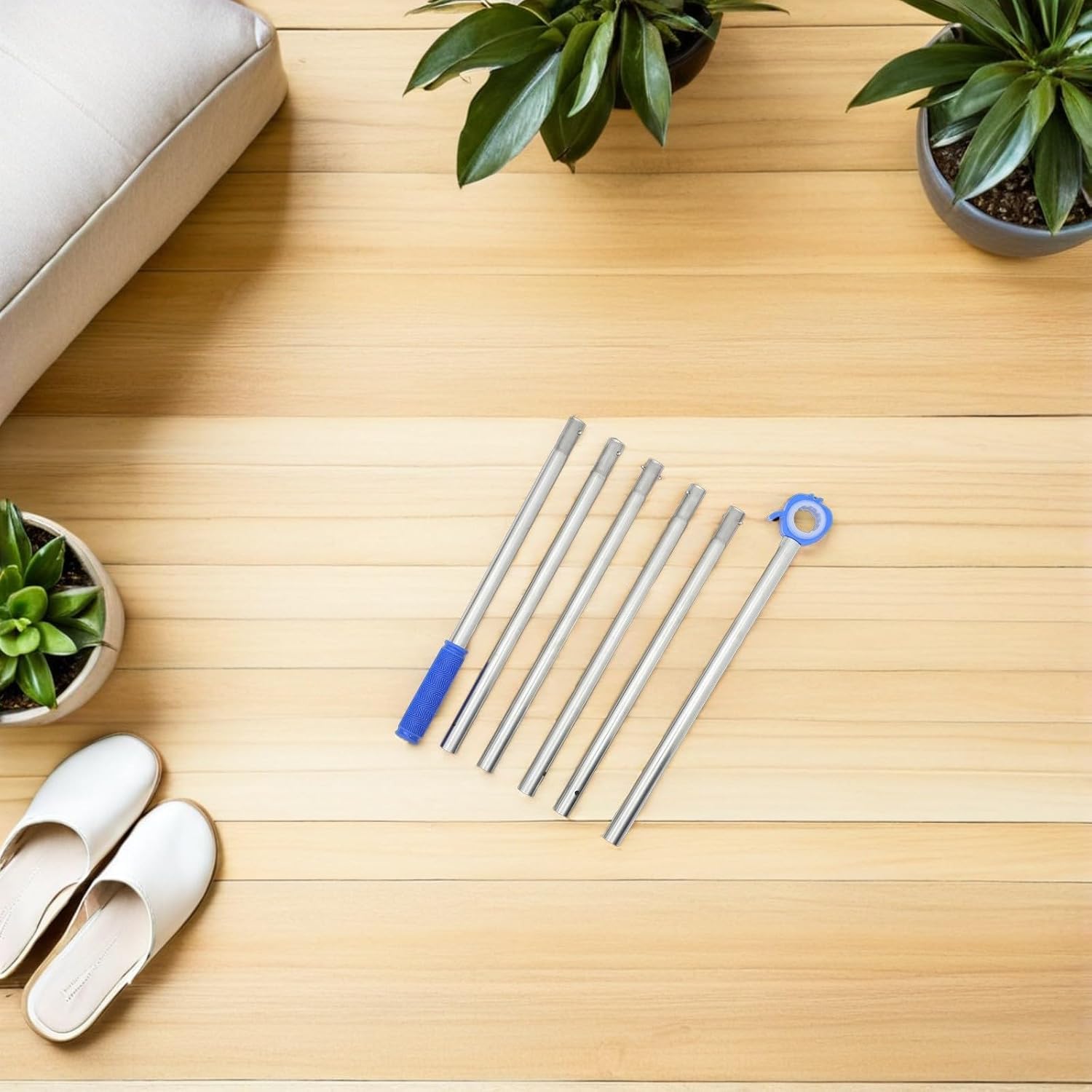 SOLUSTRE -section Telescoping Window Opener Pole with Sturdy Metal and Plastic Build, Adjustable 2.24m Awning Pull Rod for Home and Office Use, Easy Loft Hatch and High Window Access Tool