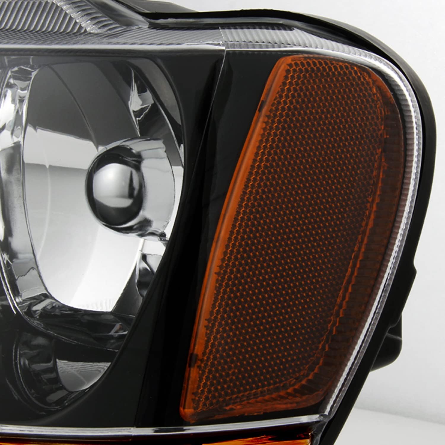 AKKON - For 1999-2004 Jeep Grand Cherokee OE Black Housing Headlights Amber Signal Lights with Reflector - Pair