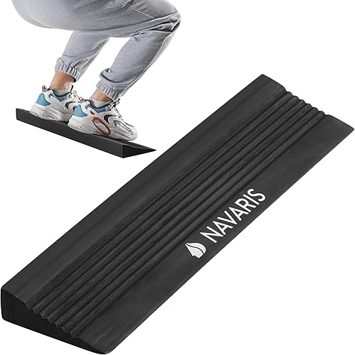 Navaris Bloque de cuña para sentadillas, estirador largo para pies y pantorrillas, bloque de yoga duradero también para gimnasia, tabla inclinada de